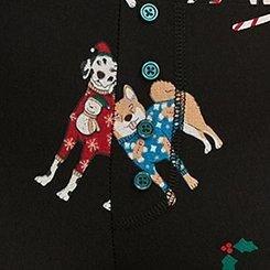 Plus Size Foxy Button Full Length Sleep Legging, CHRISTMAS DOGS, swatch