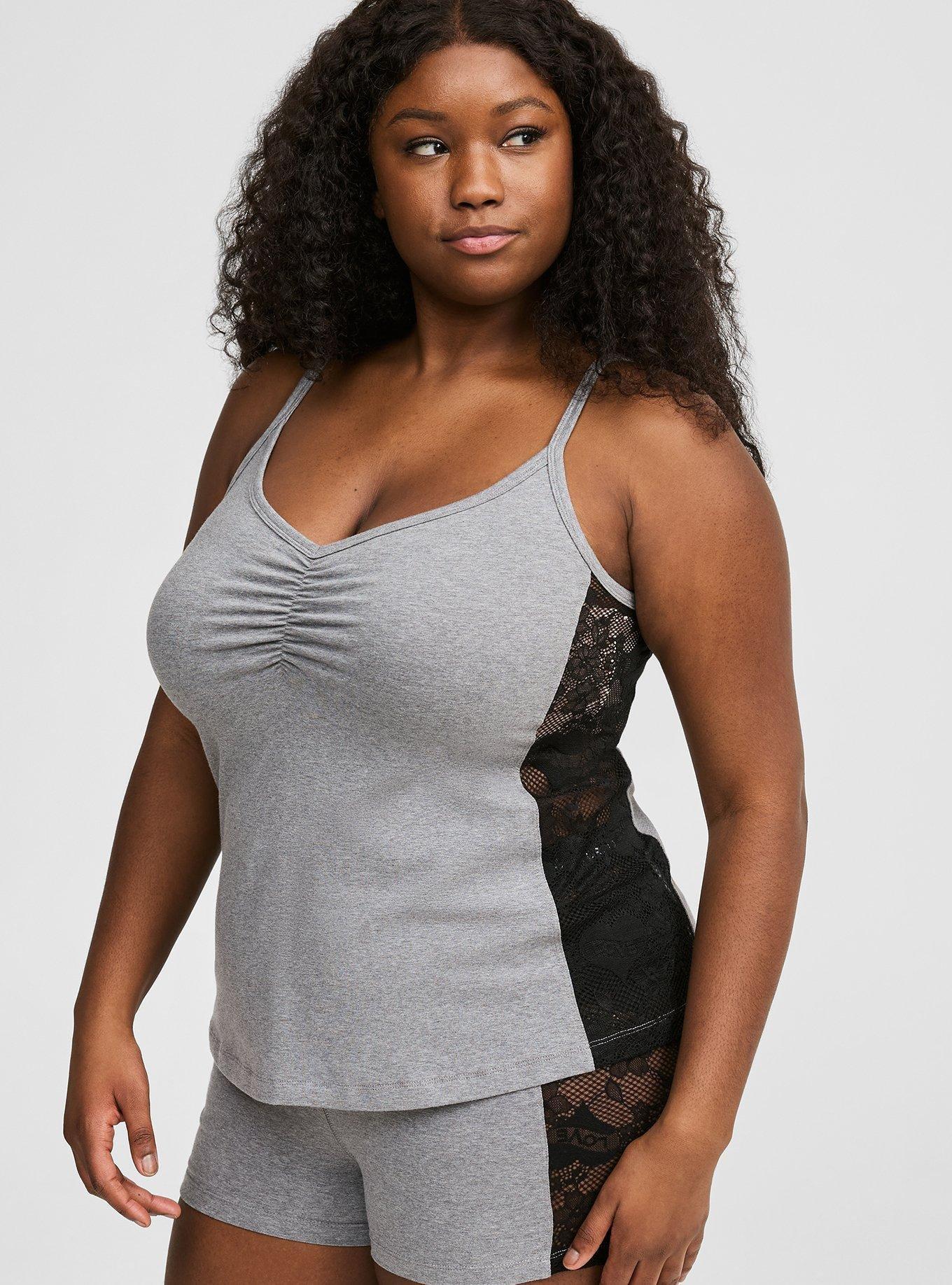 Plus Size - Foxy Lace Side Sleeveless Sleep Tank - Torrid Plus Size - Foxy Lace Side Sleeveless Sleep Tank - Torrid