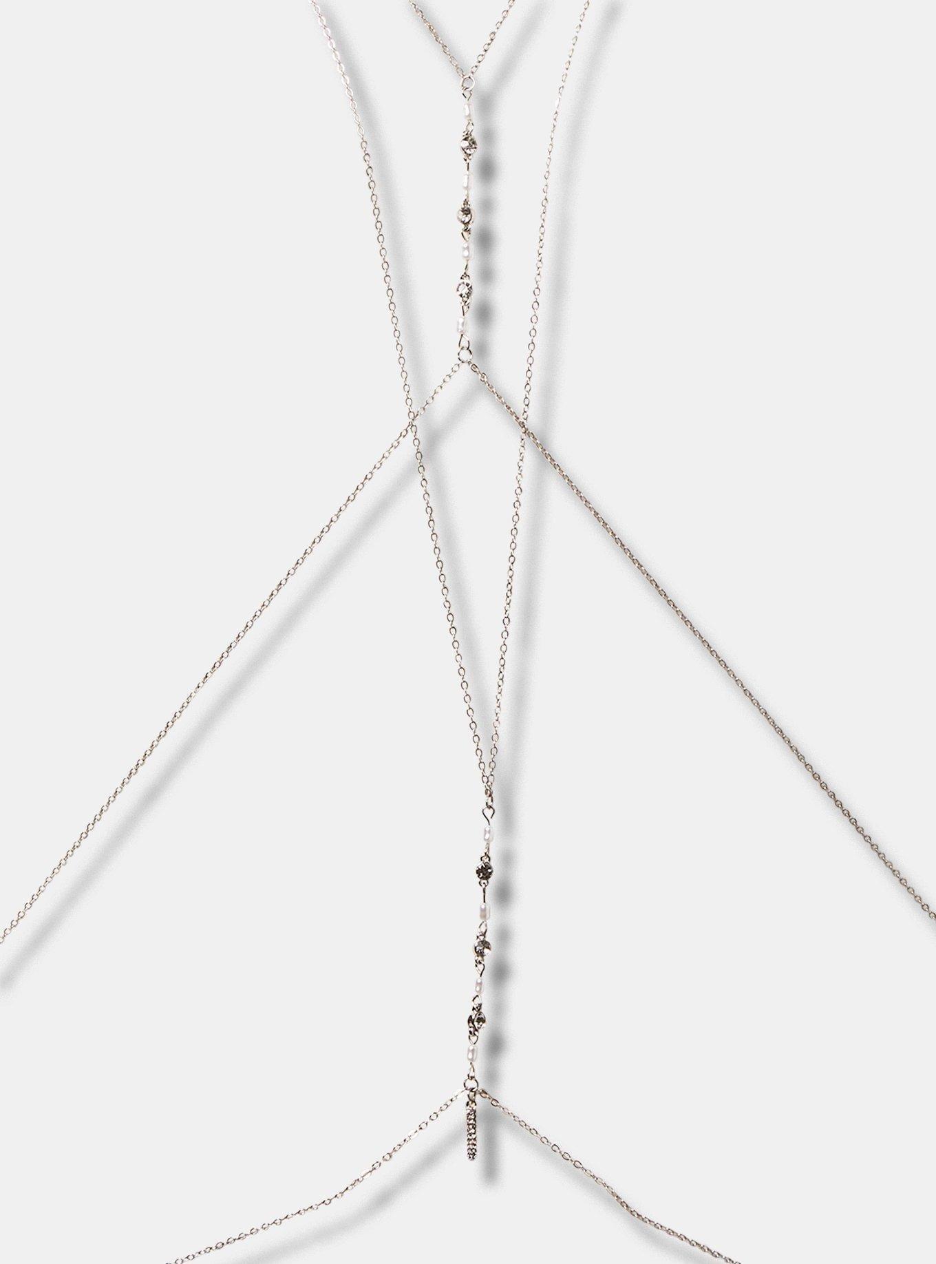 Plus Size - Pearl And Rhinestone Body Chain - Torrid