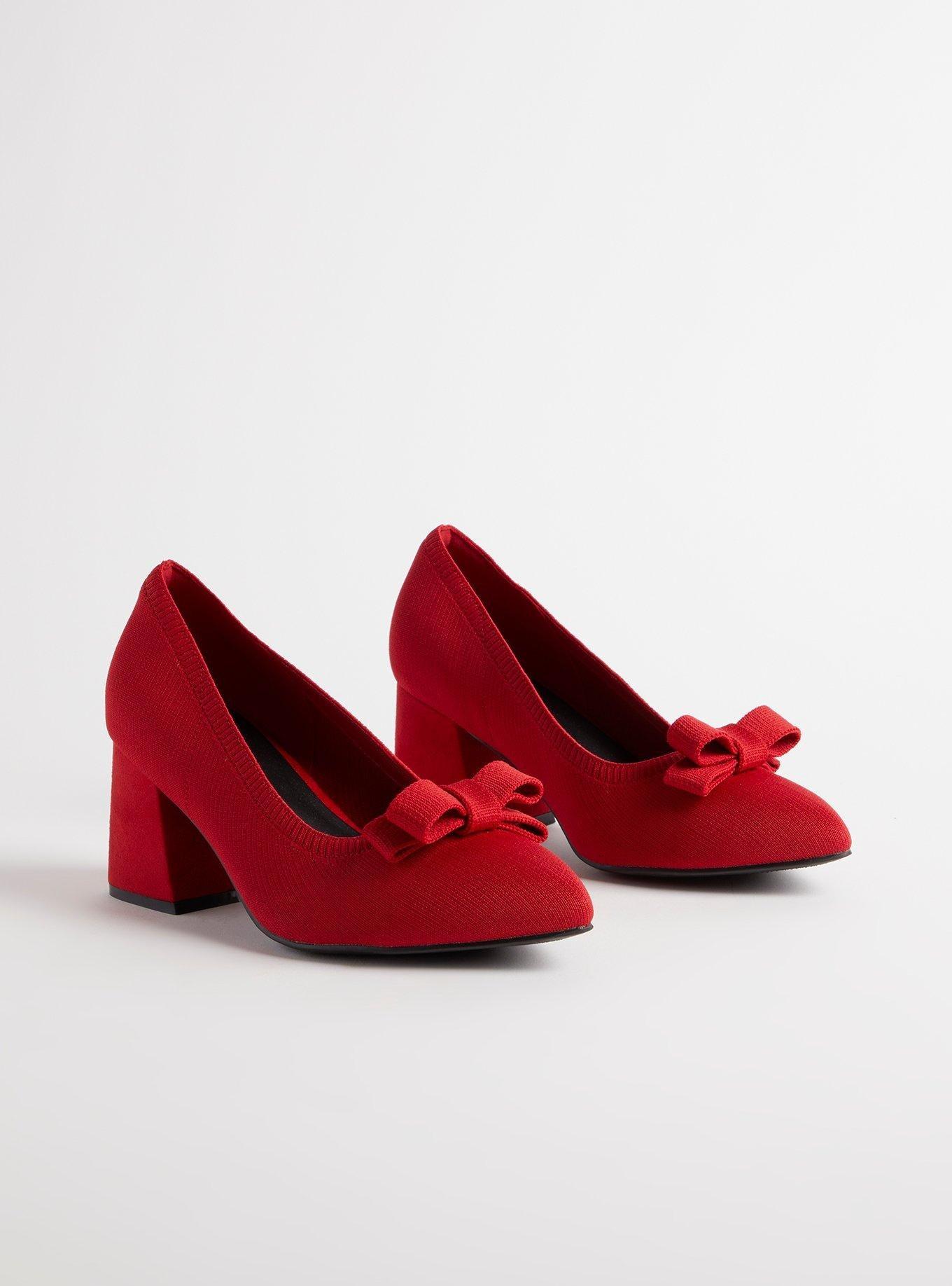 Red pumps wide width on sale