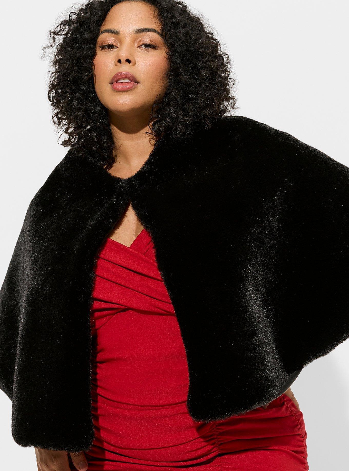 Plus size faux store fur cape