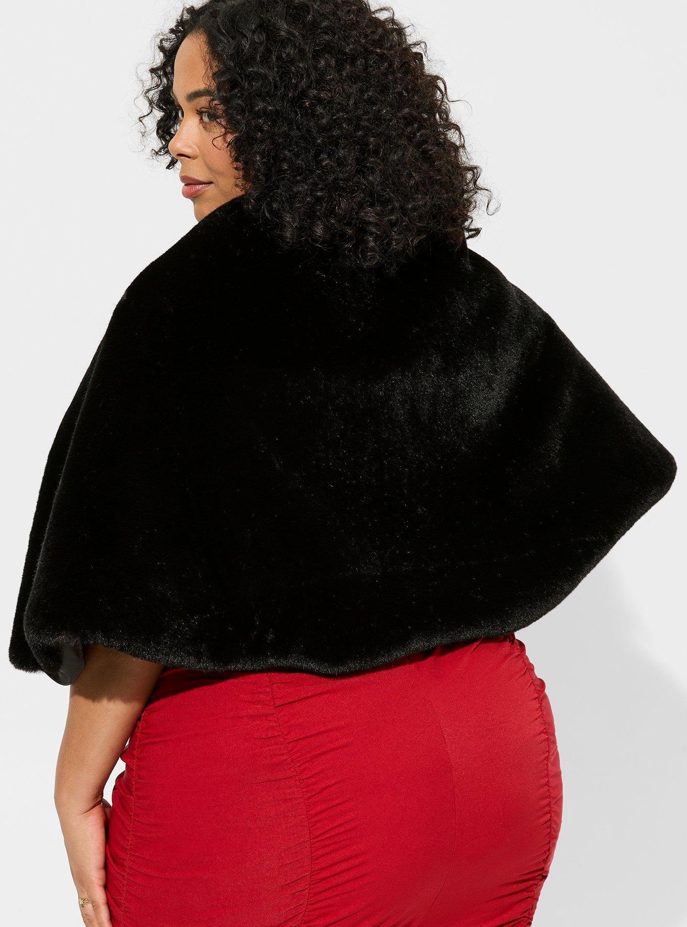 Plus size store fur cape