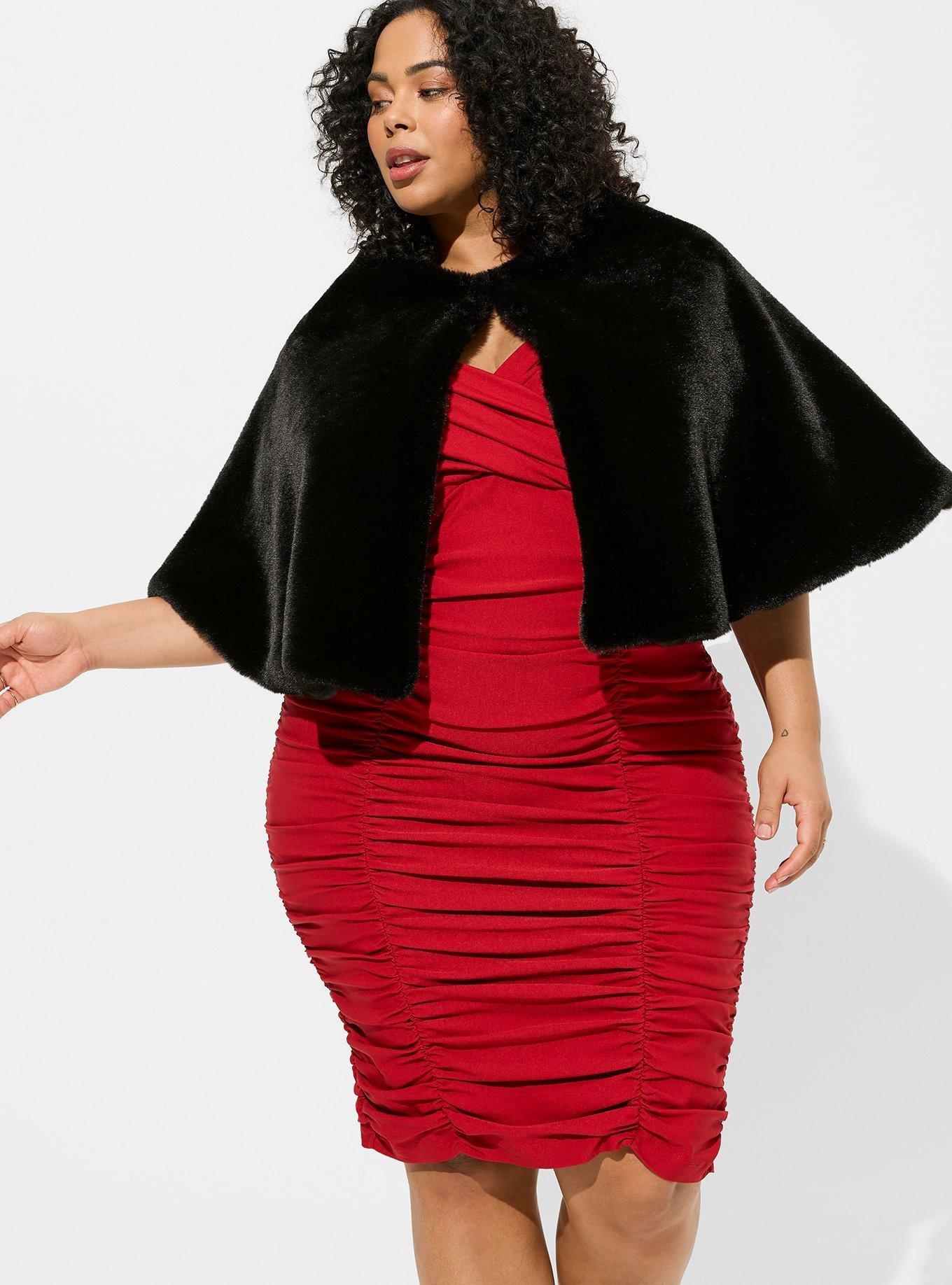 Plus size fur outlet cape