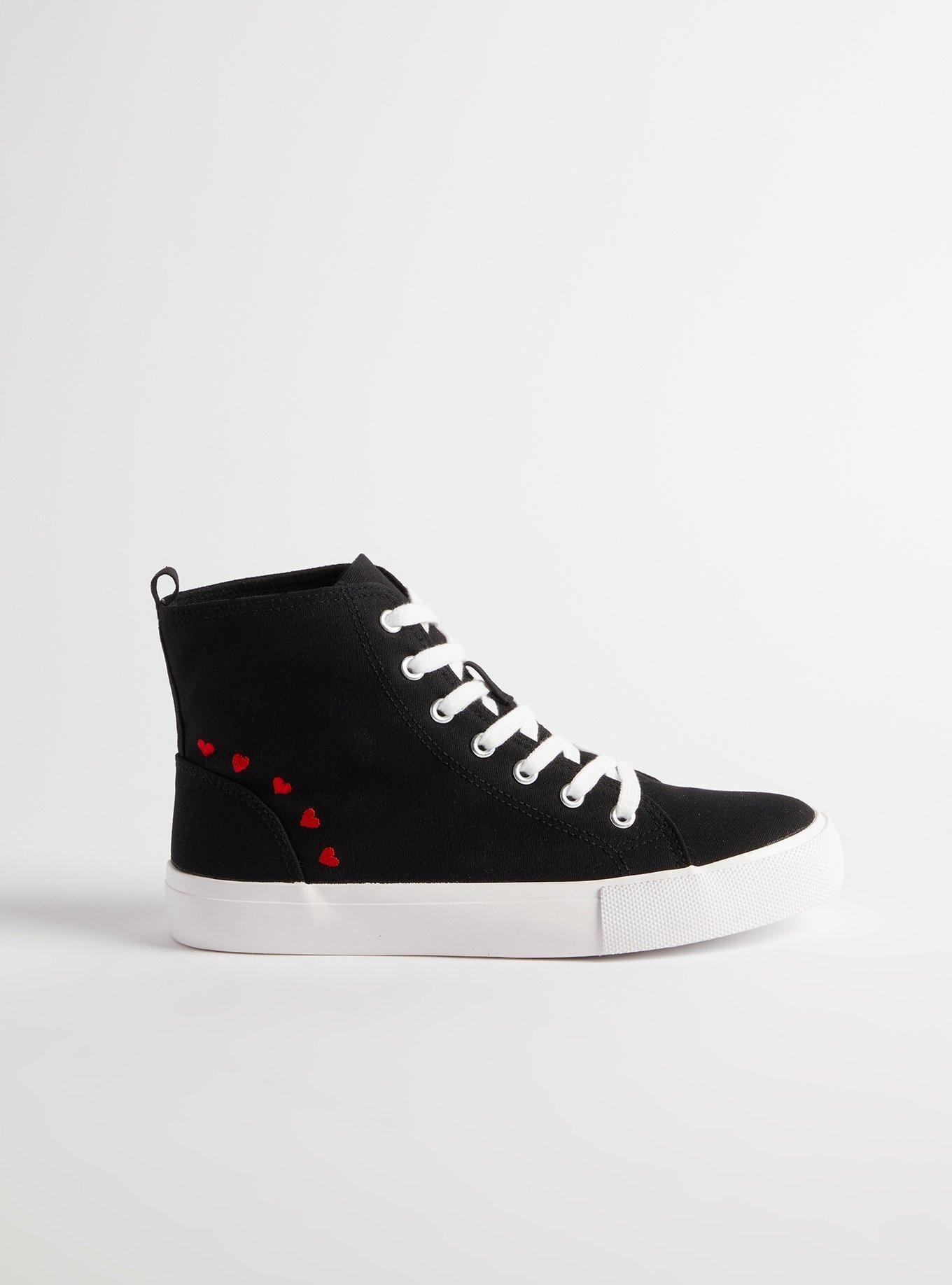 Heart Motif High Top Sneaker (WW), BLACK HEARTS, alternate