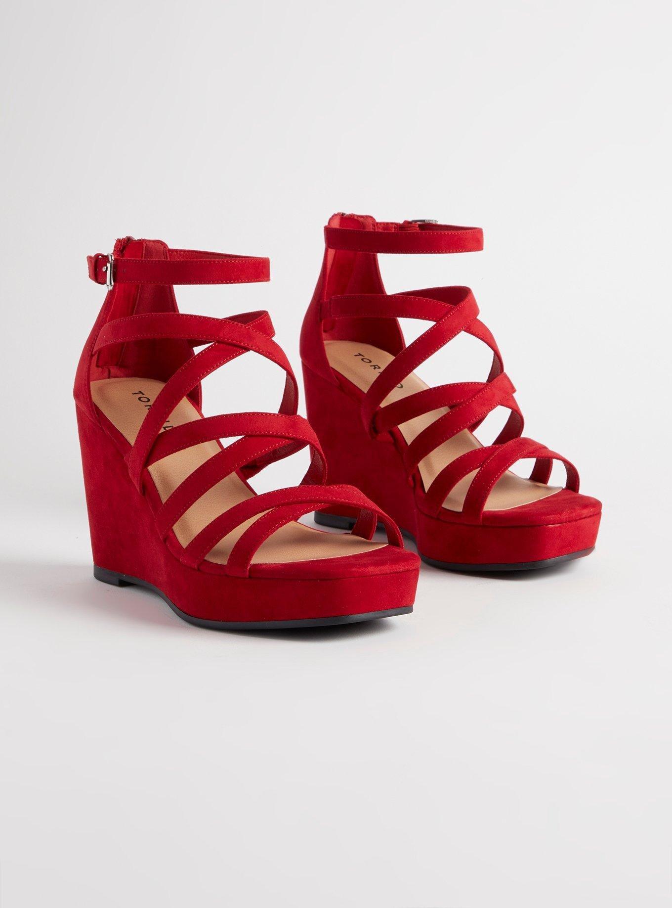 Wide fit hot sale red wedges