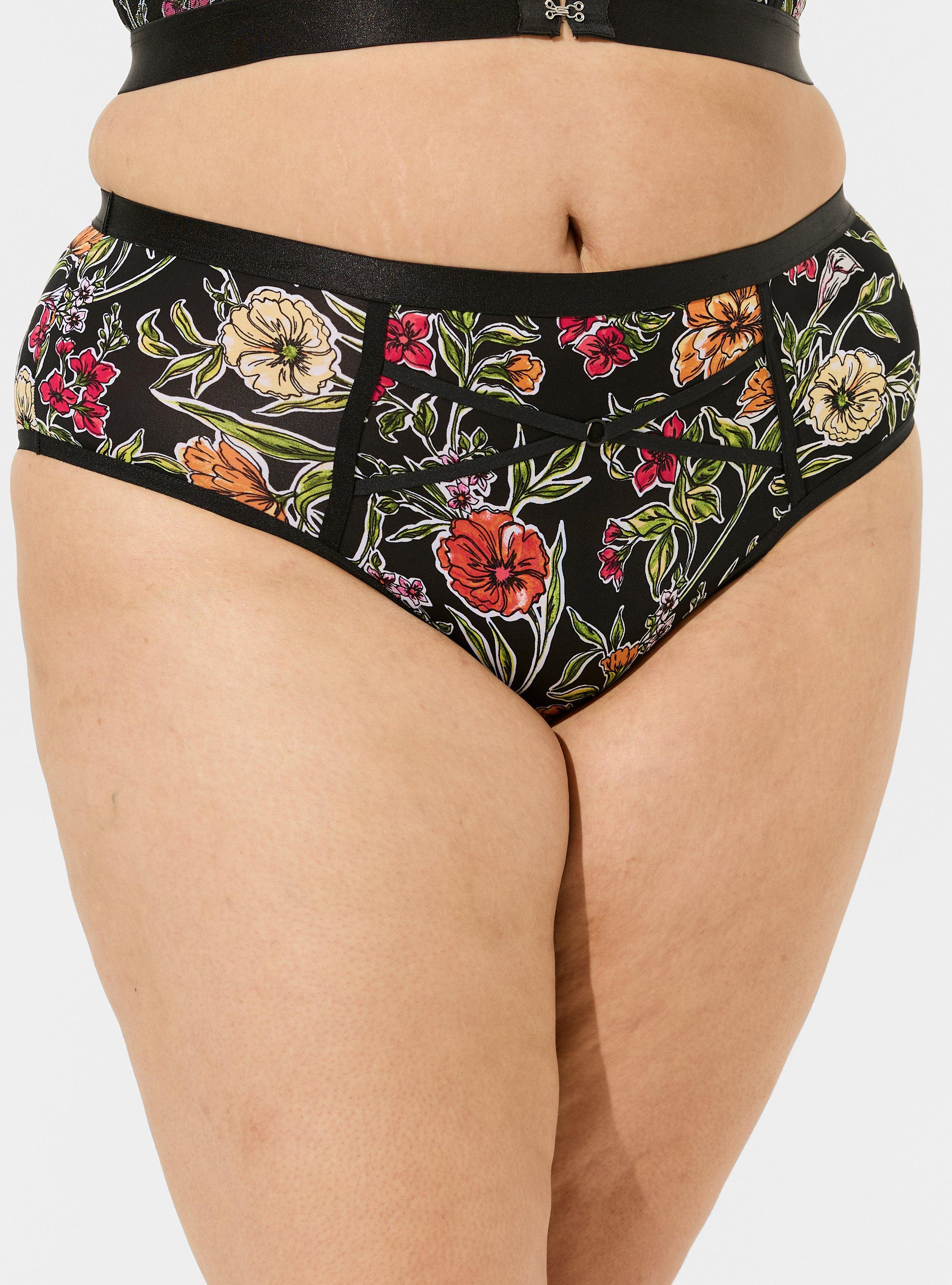 Regency Punk Mid Rise Hipster Panty, SKETCHY GARDEN FLORAL RICH BLACK, alternate