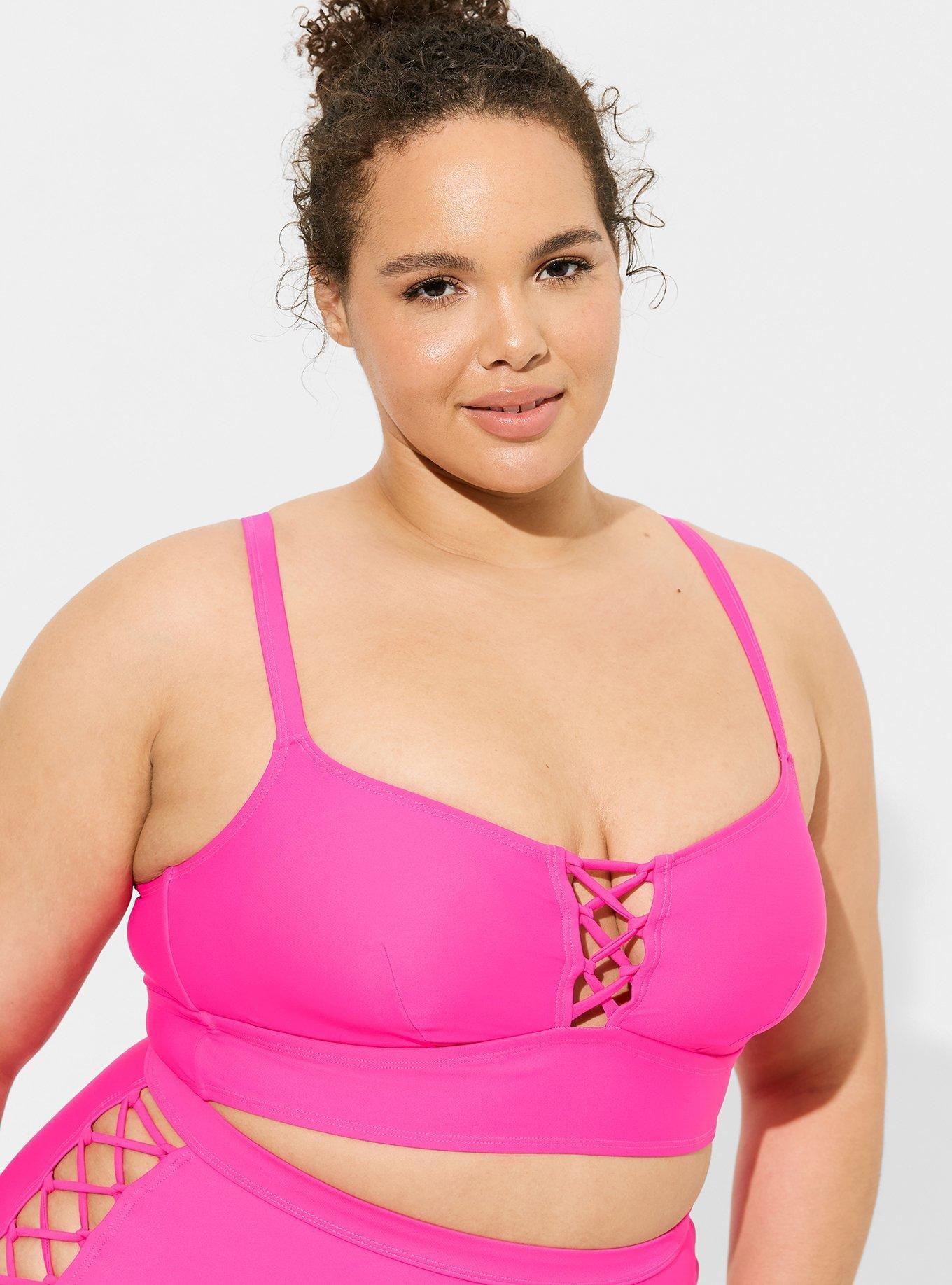 Plus Size - Wireless Strappy Lace Up Bikini Top - Torrid