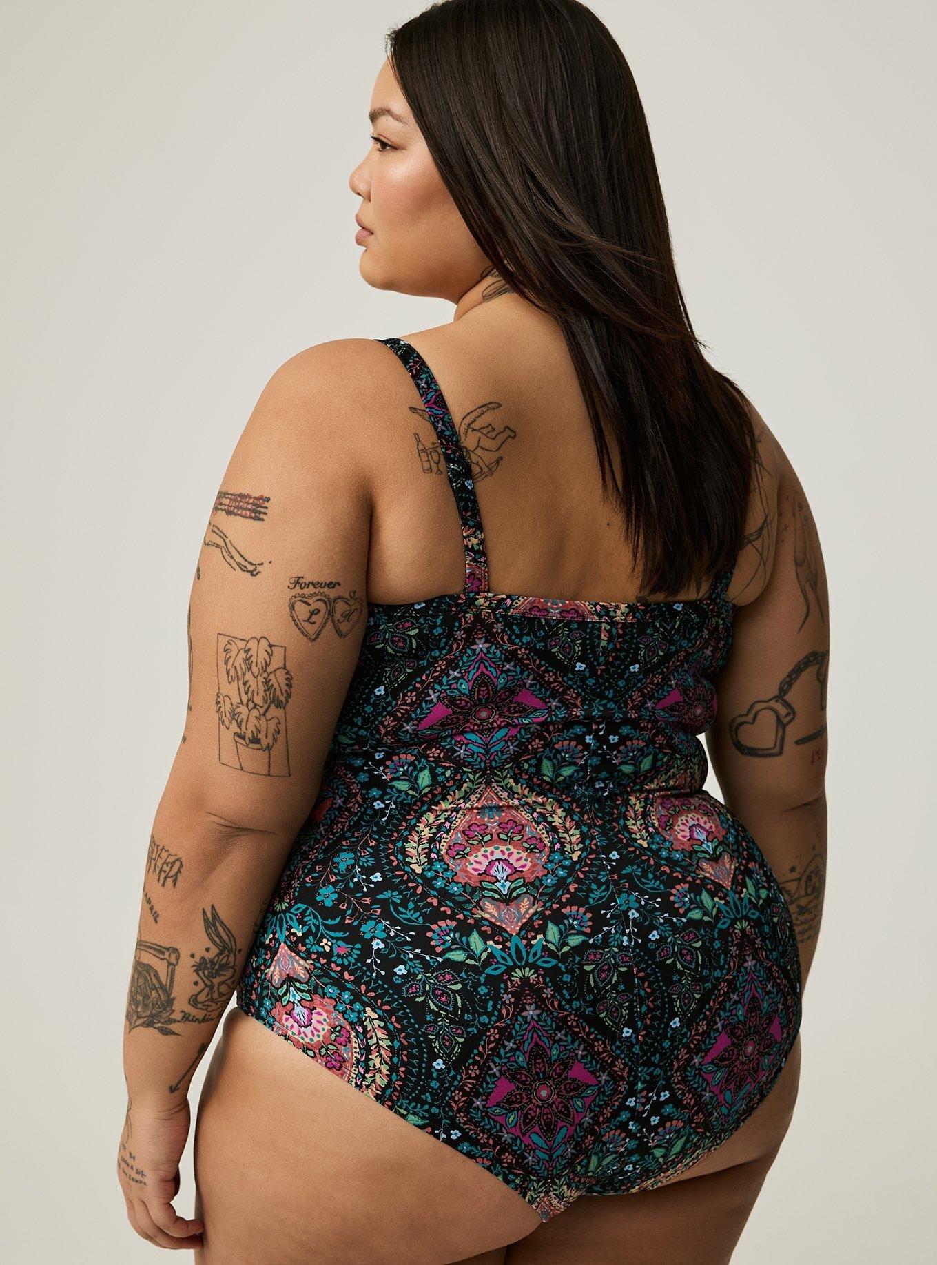 Wireless Plunge One-Piece Swimsuit