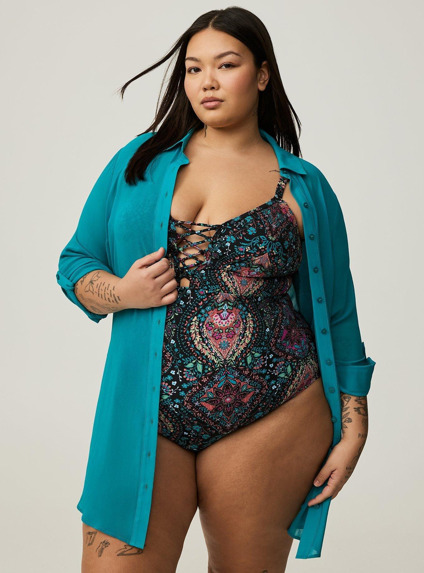 Wireless Plunge One-Piece Swimsuit