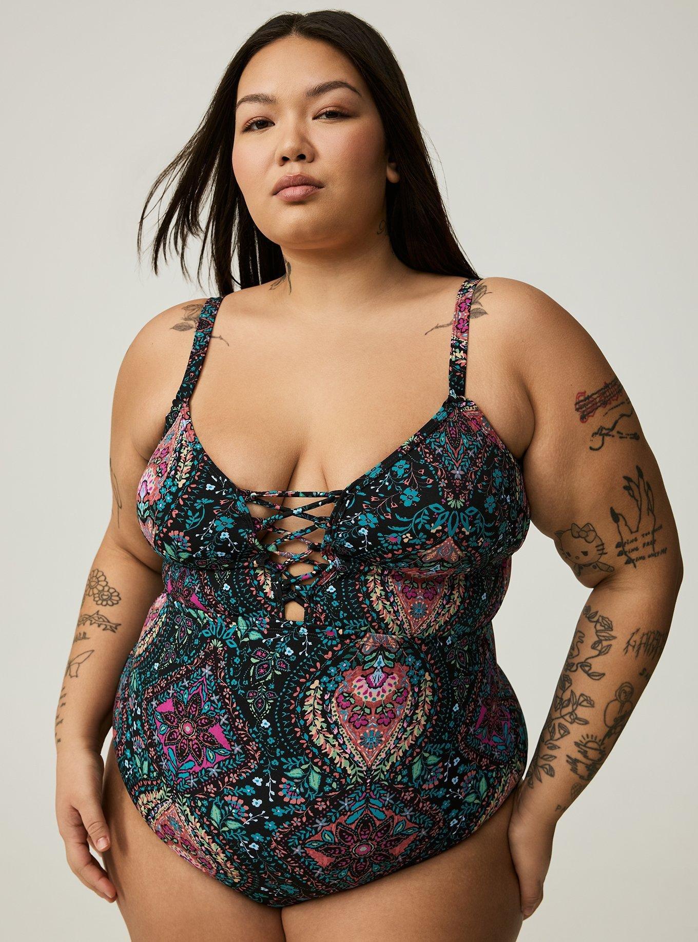 Wireless Plunge One-Piece Swimsuit
