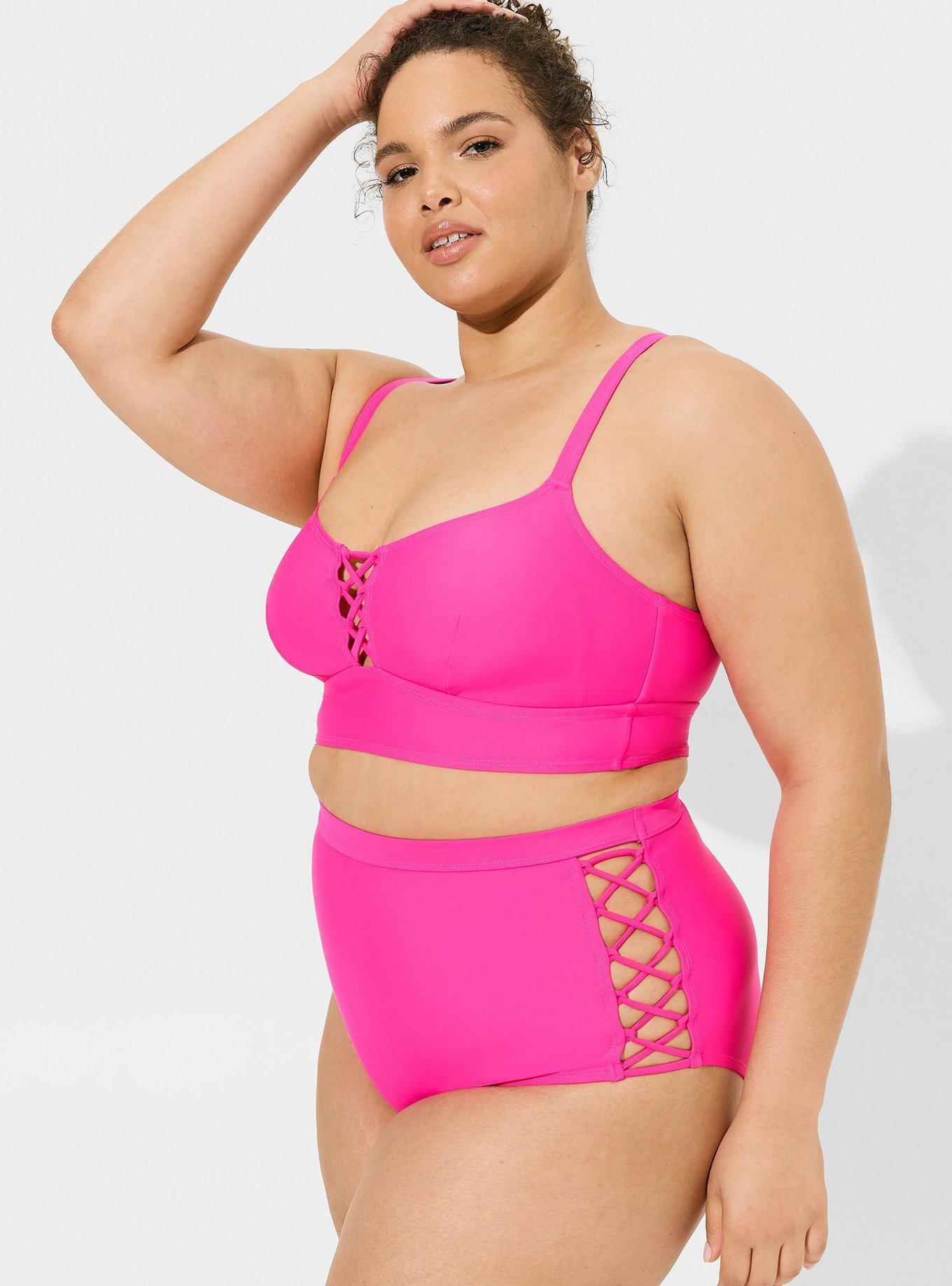 Elevated Basics Pomegranate underwired swimsuit top - Plus Size