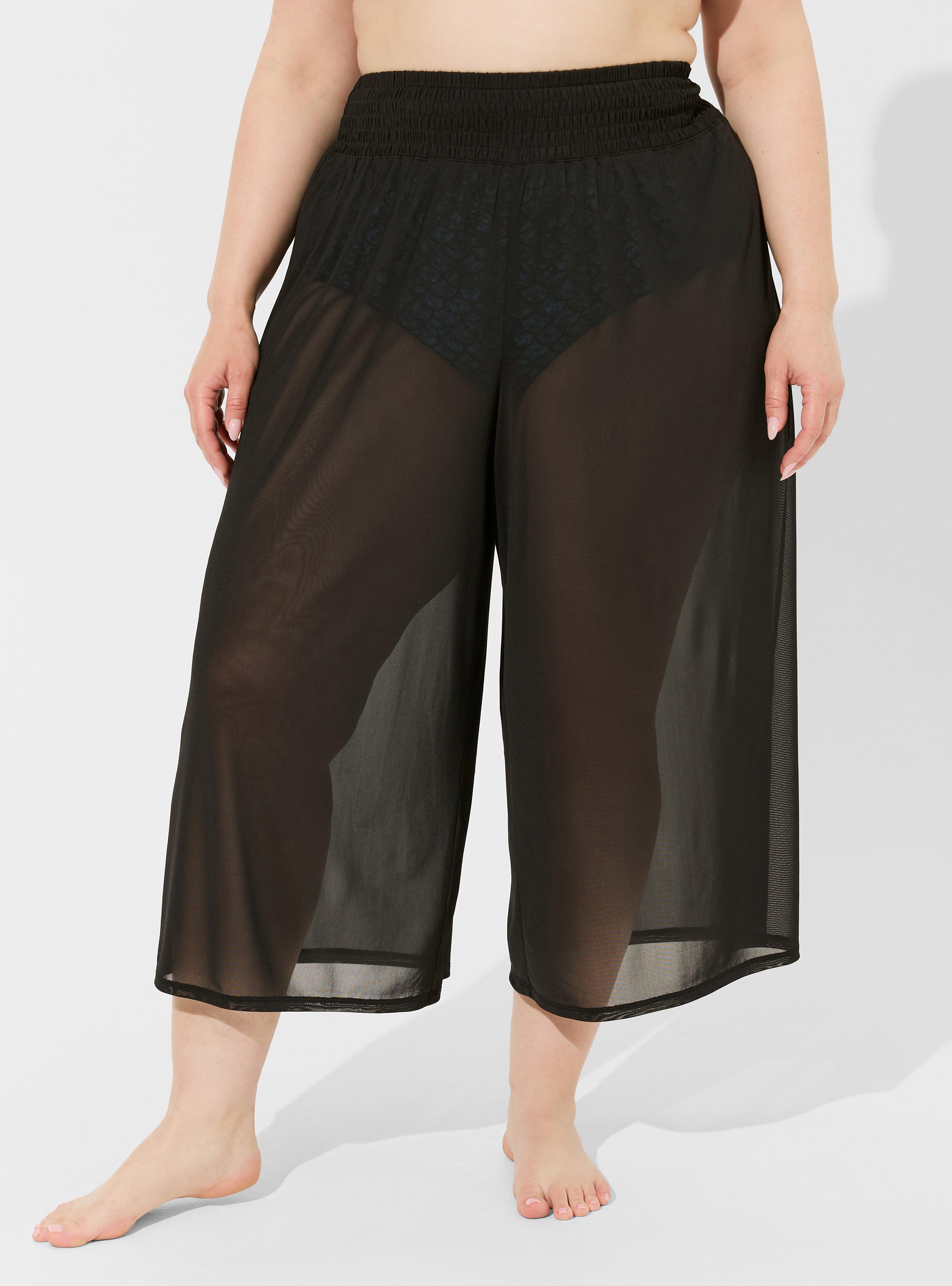 Mesh High Waist Swim Cover Up Pants