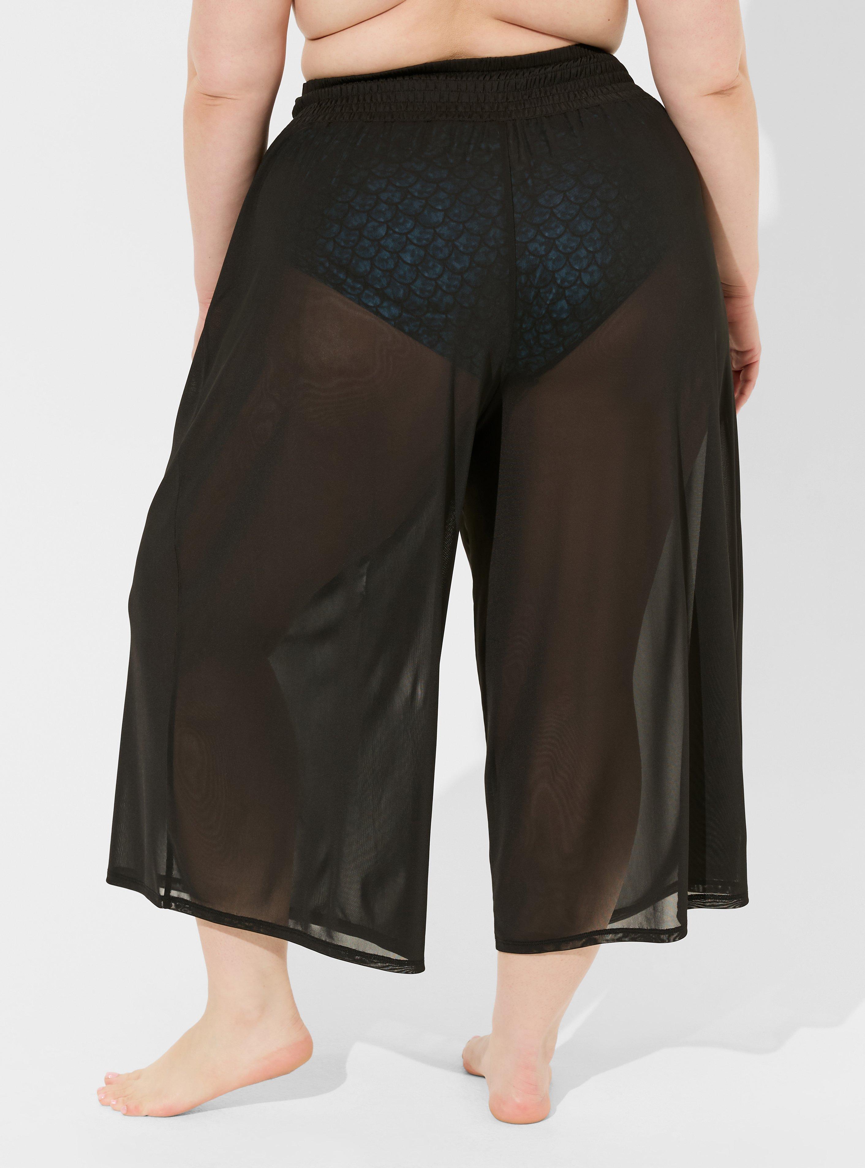 Mesh High Waist Swim Cover Up Pants