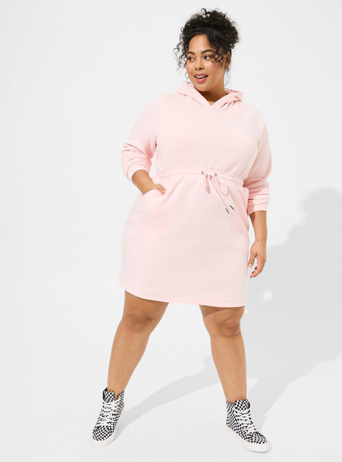 Plus Size - Mini Fleece Hoodie Sweatshirt Dress - Torrid