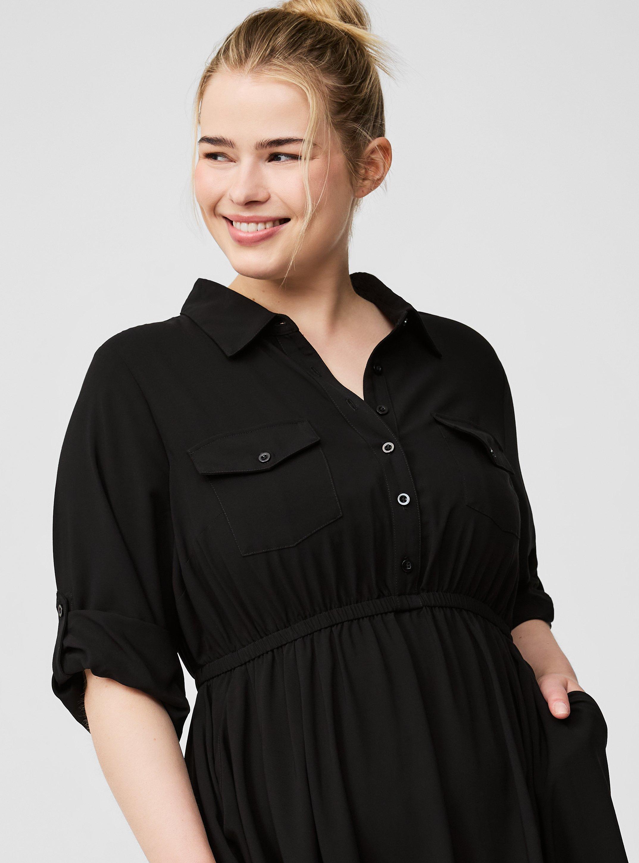 Plus Size - Mini Challis Waist Tie Shirt Dress - Torrid