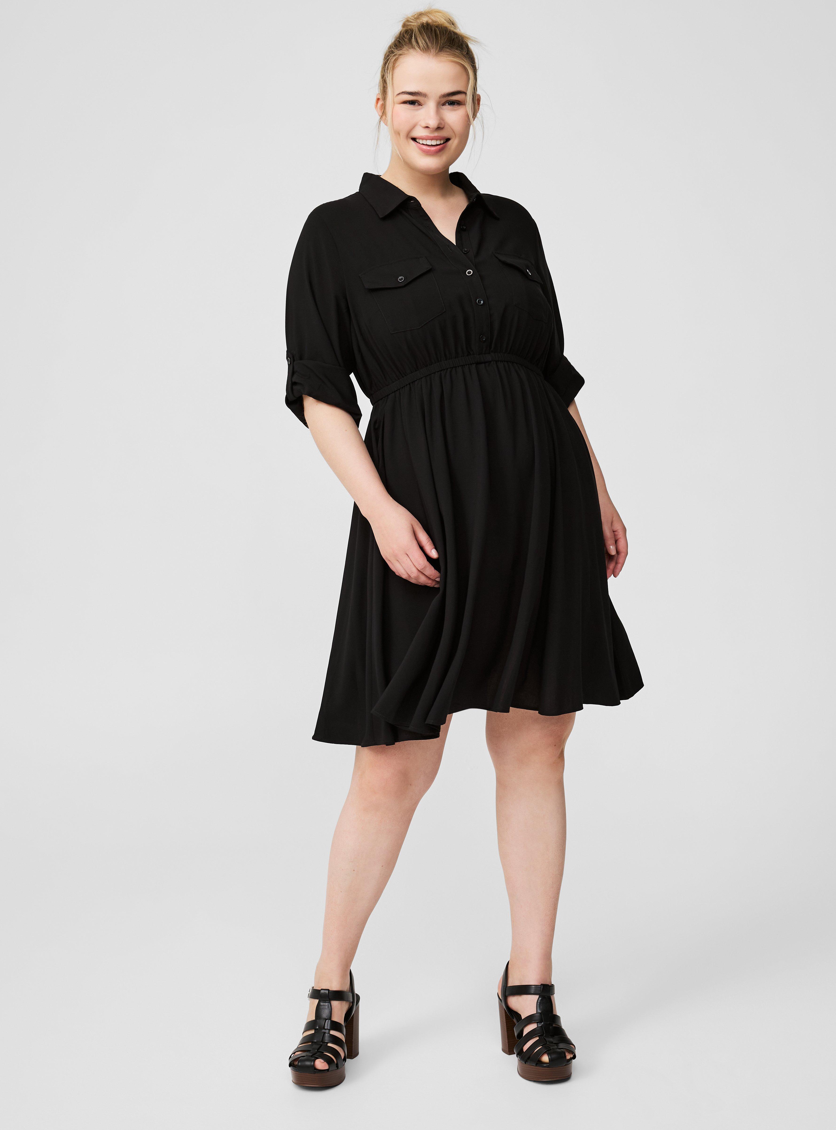 Plus Size - Black Button-Up Shirt Dress - Torrid