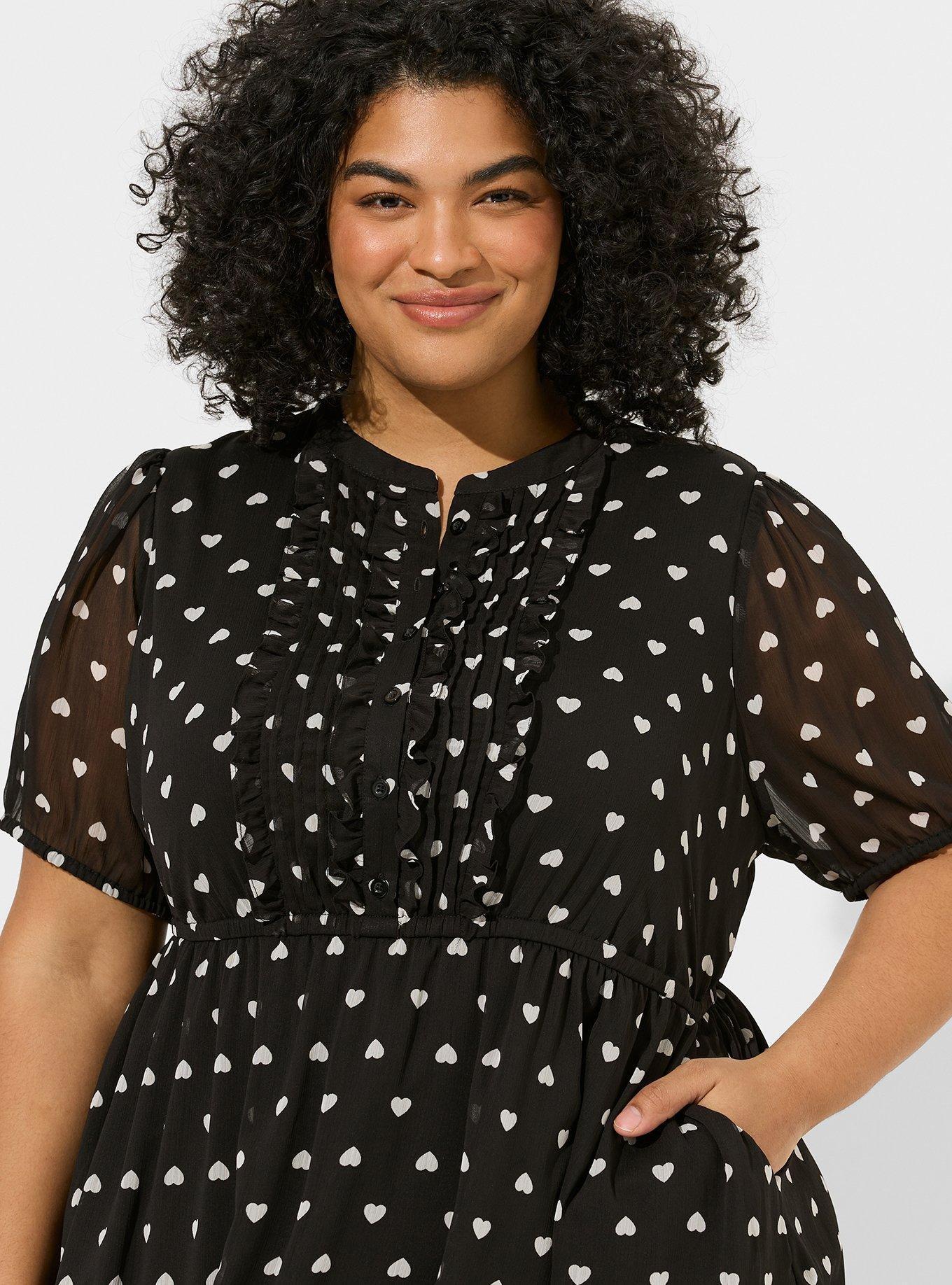 Tropical Garden Crinkle Button Dress