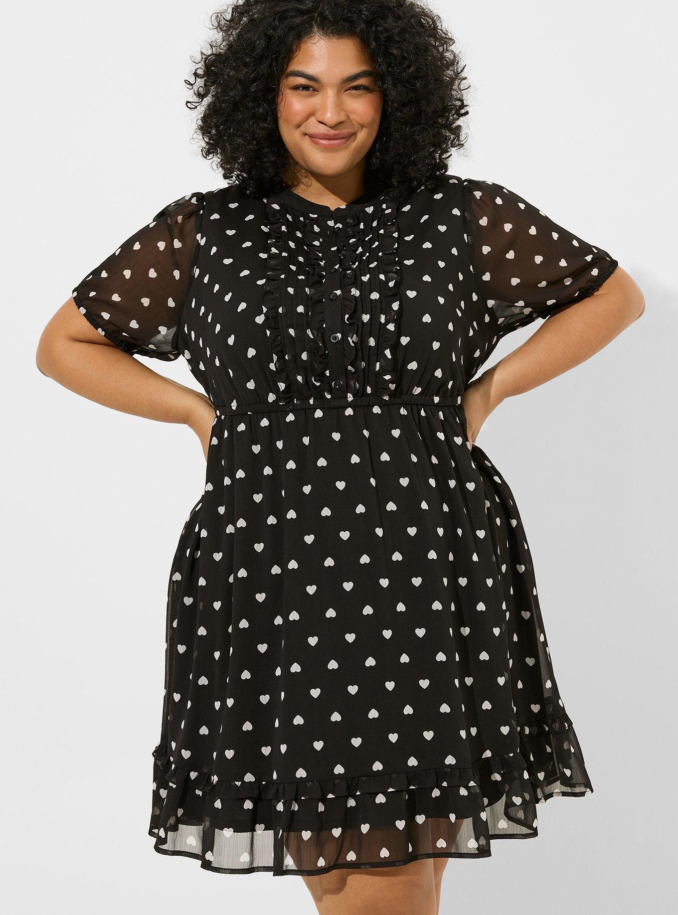 TORRID Mini Rayon Slub Puff Sleeve Skater Dress