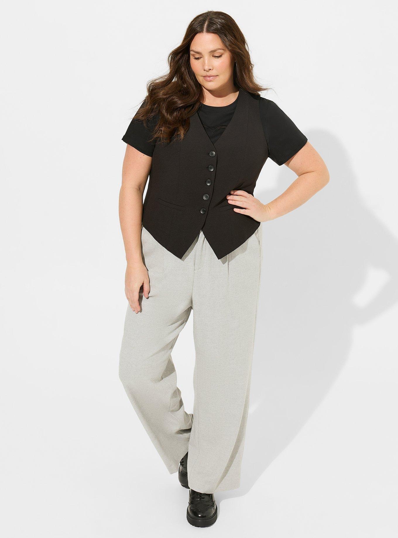 Plus Size - City Twill Longline Belted Vest - Torrid