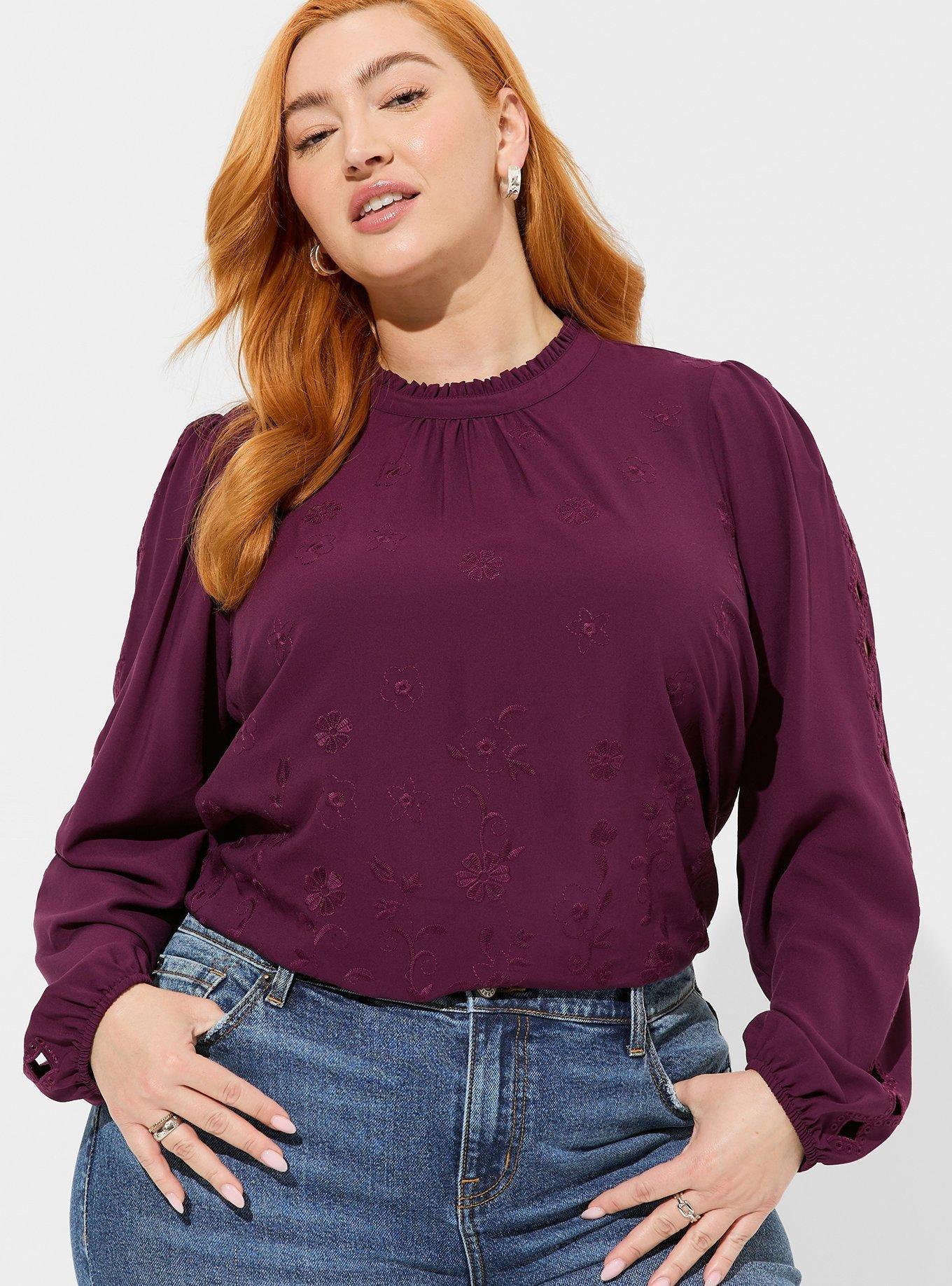 Plus Cut Out Long Sleeve Top