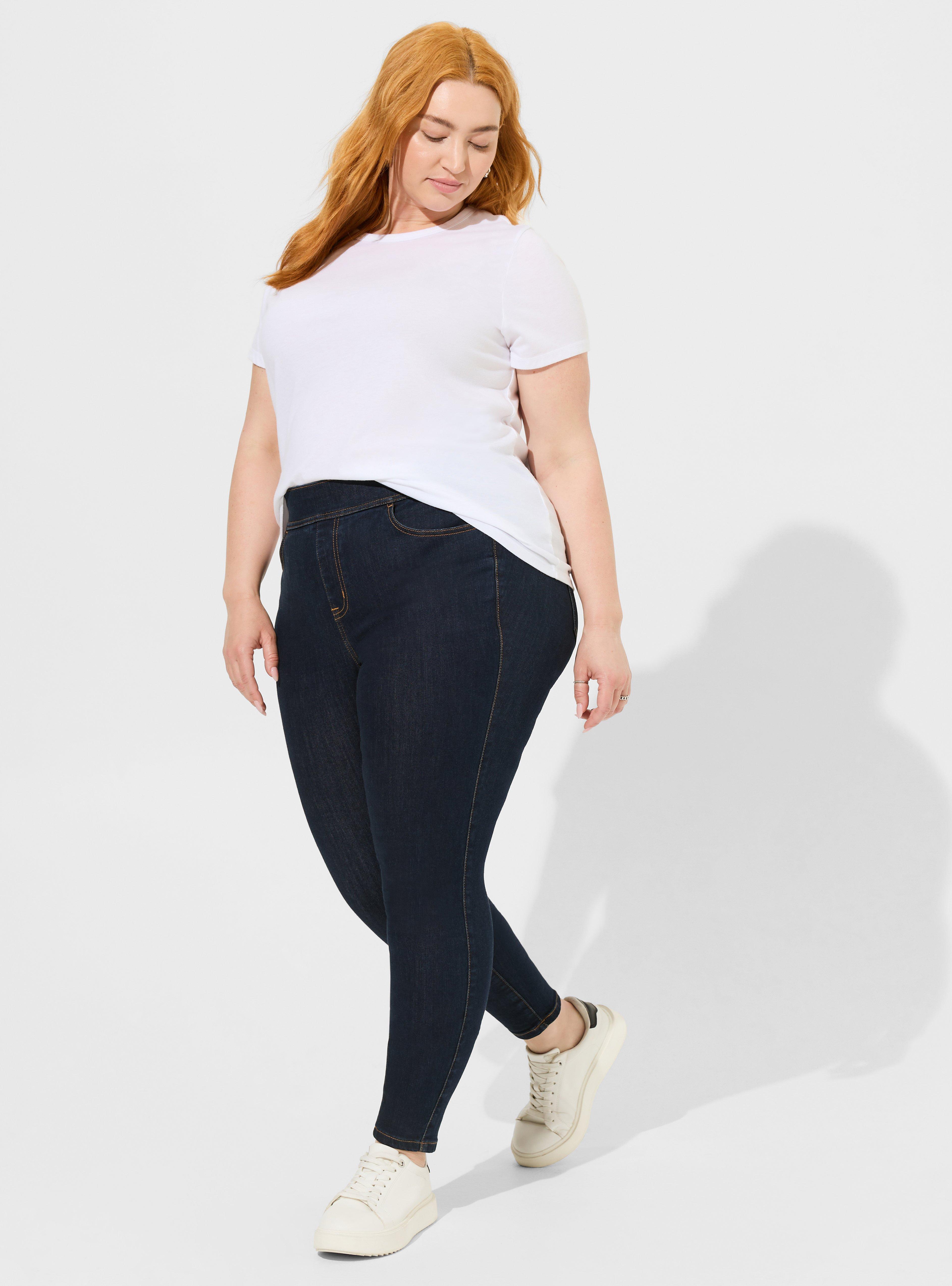 Mid-Rise Secret-Smooth Pockets + Waistband Plus-Size Slim-Flare