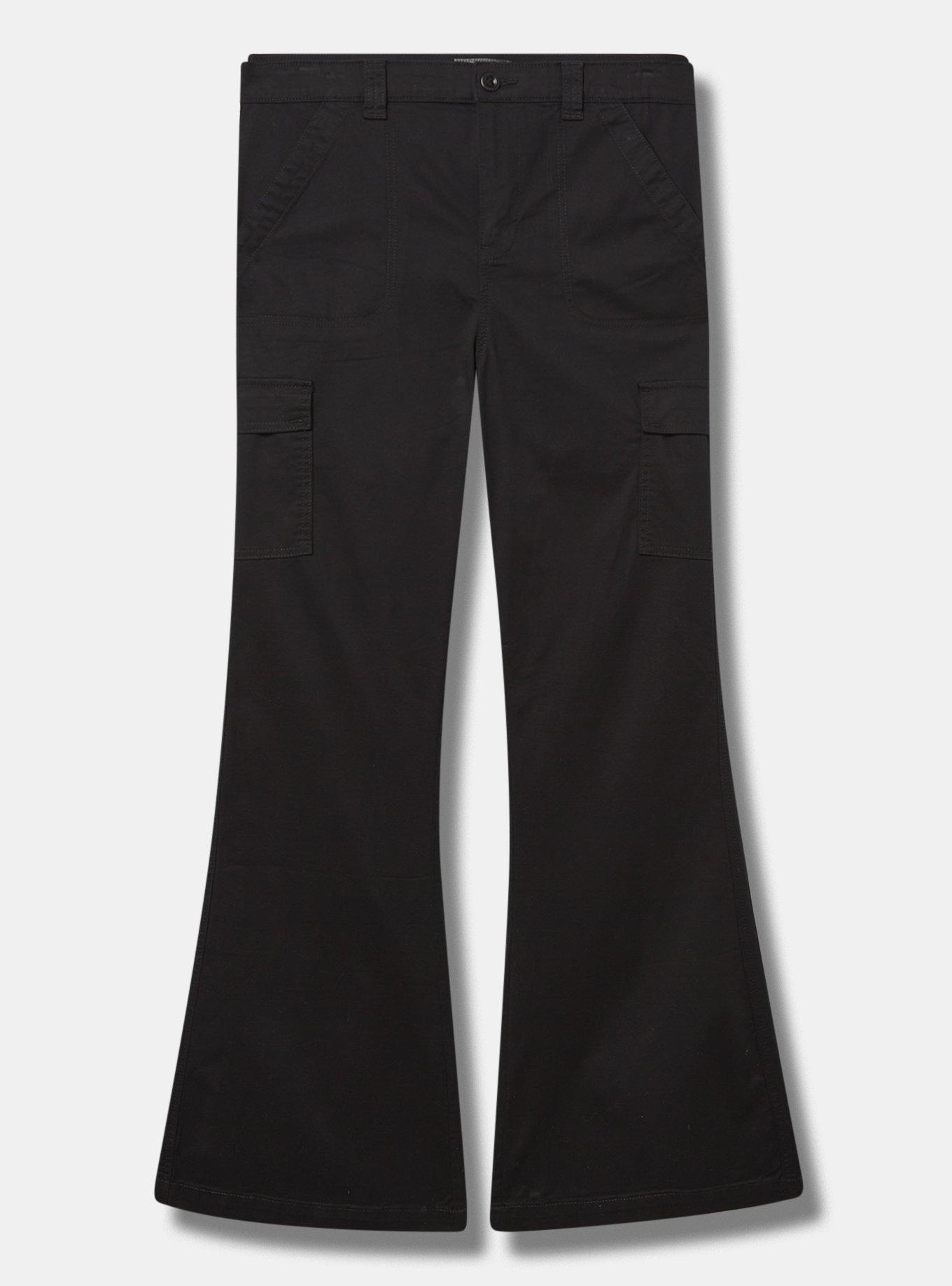 A-Line Flare Lightweight Twill Cargo High Rise Pant