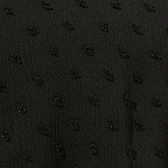 Mini Clipdot Blouson Sleeve Mock Neck Skater Dress, DEEP BLACK, swatch