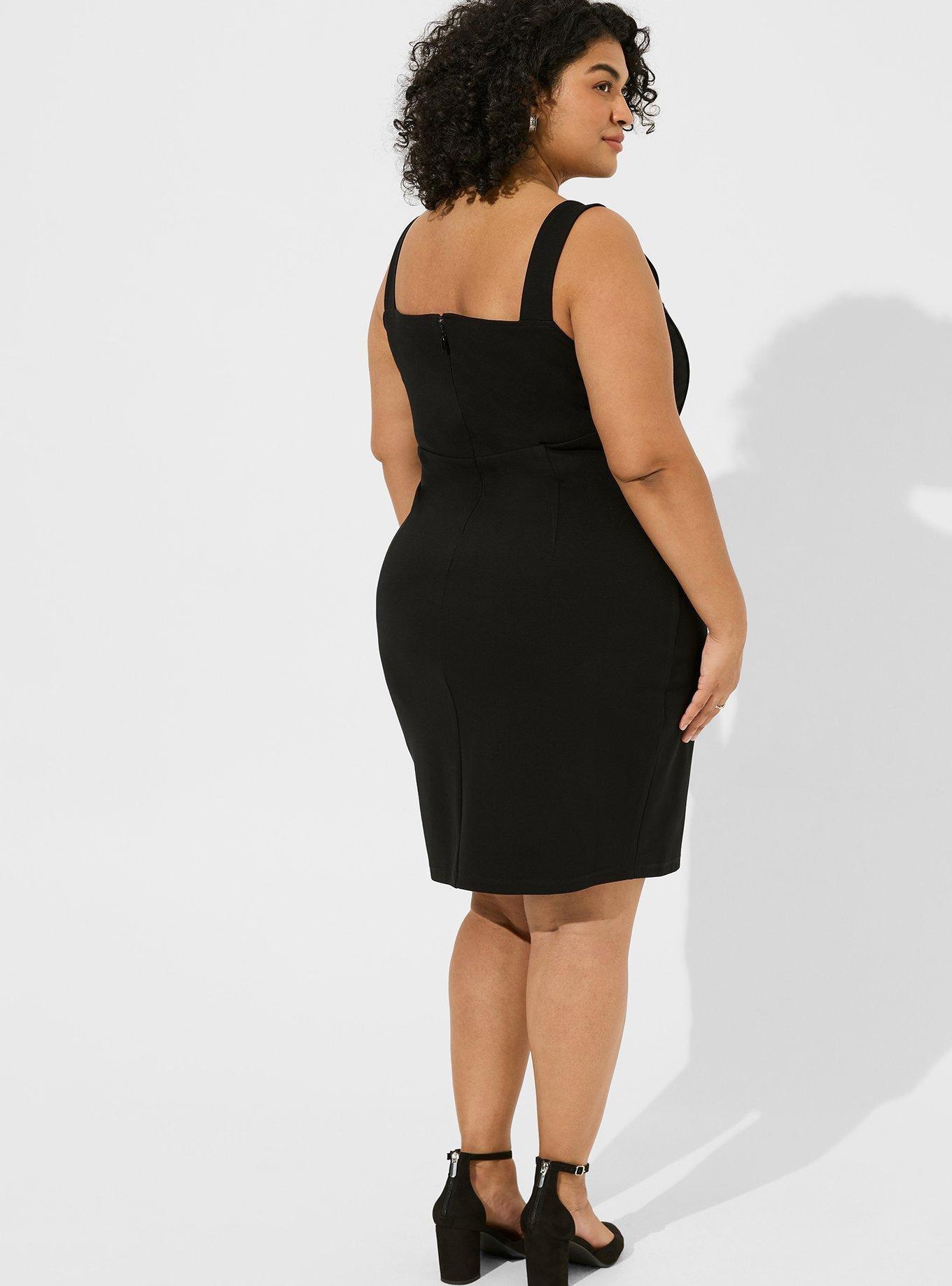 Plus Size - At The Knee Twill Corset Bodycon Dress - Torrid