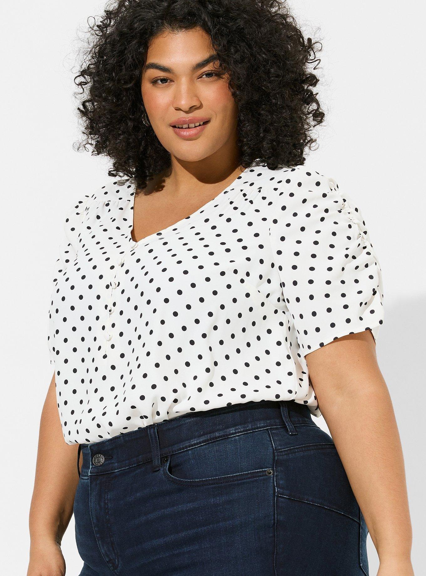 Plus Size - Harper Georgette V-Neck Ruched Sleeve Blouse - Torrid