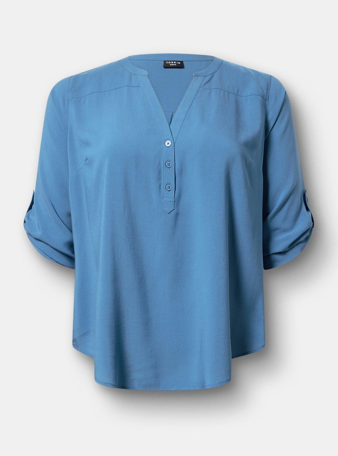 Harper Challis 3/4 Sleeve Top, STELLAR, flat