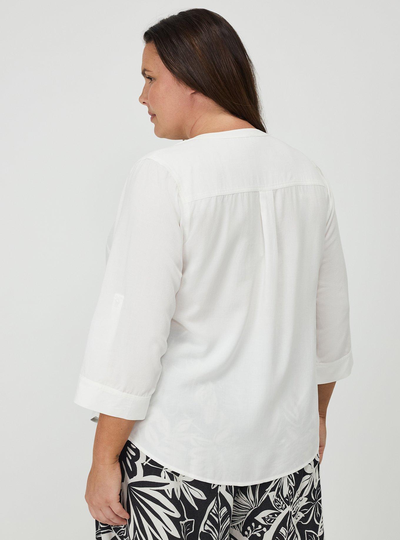 Harper Challis 3/4 Sleeve Top, CLOUD DANCER, alternate