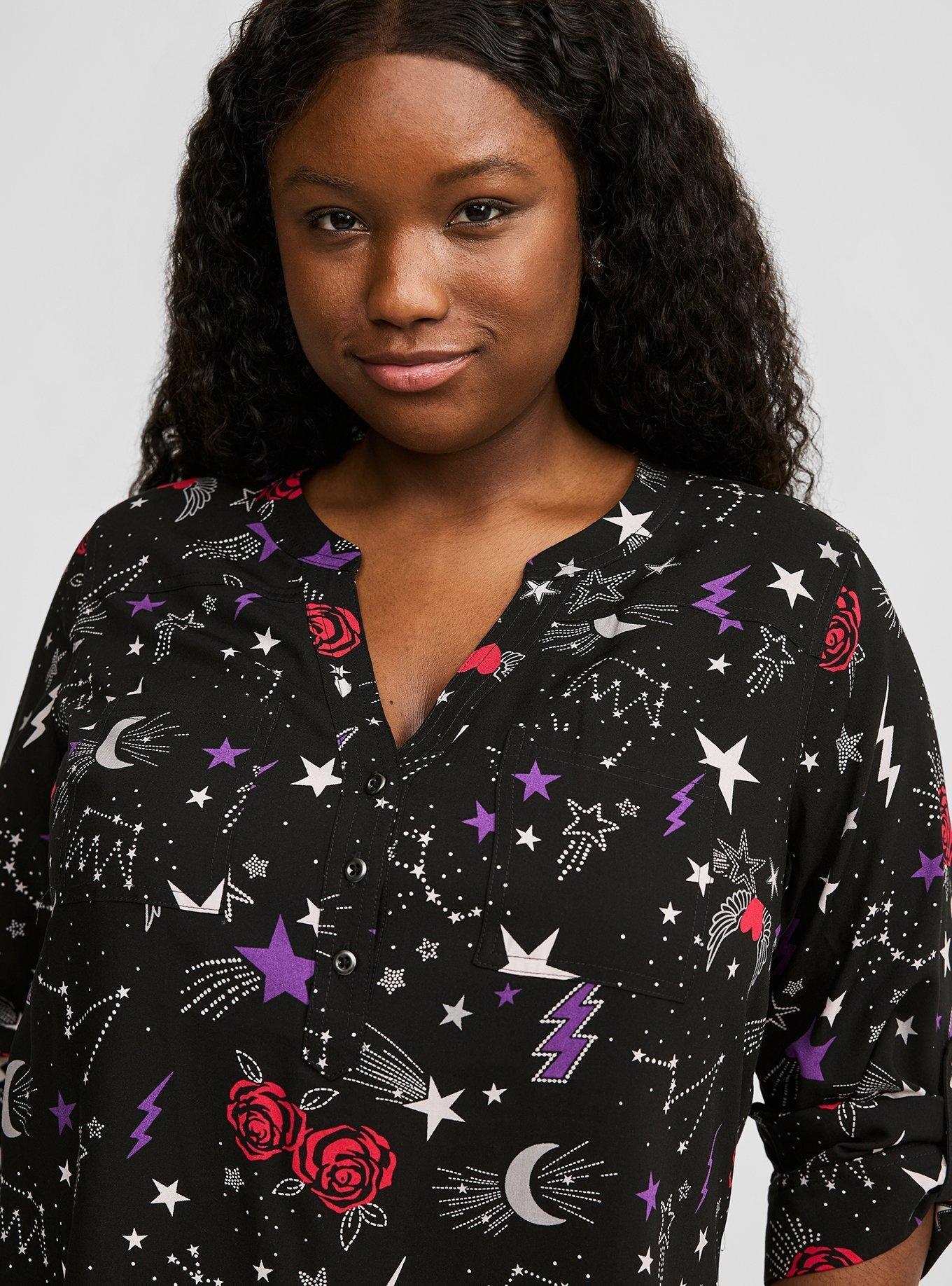 Plus Size - Harper Challis 3/4 Sleeve Top - Torrid