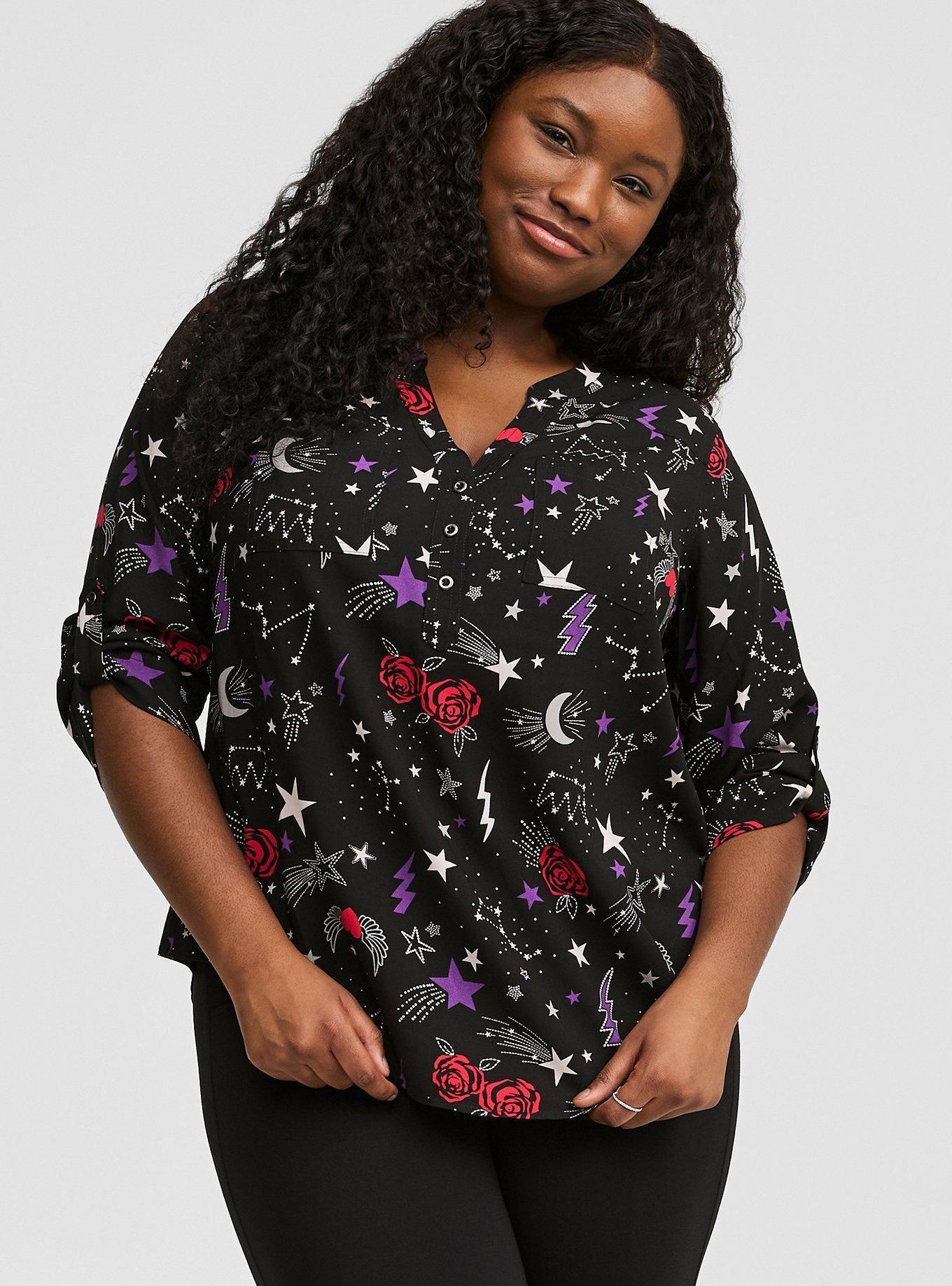 Plus Size - Harper Challis 3/4 Sleeve Top - Torrid