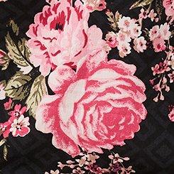 Harper 3/4 Sleeve Pullover Blouse, GEO FLORAL DEEP BLACK, swatch