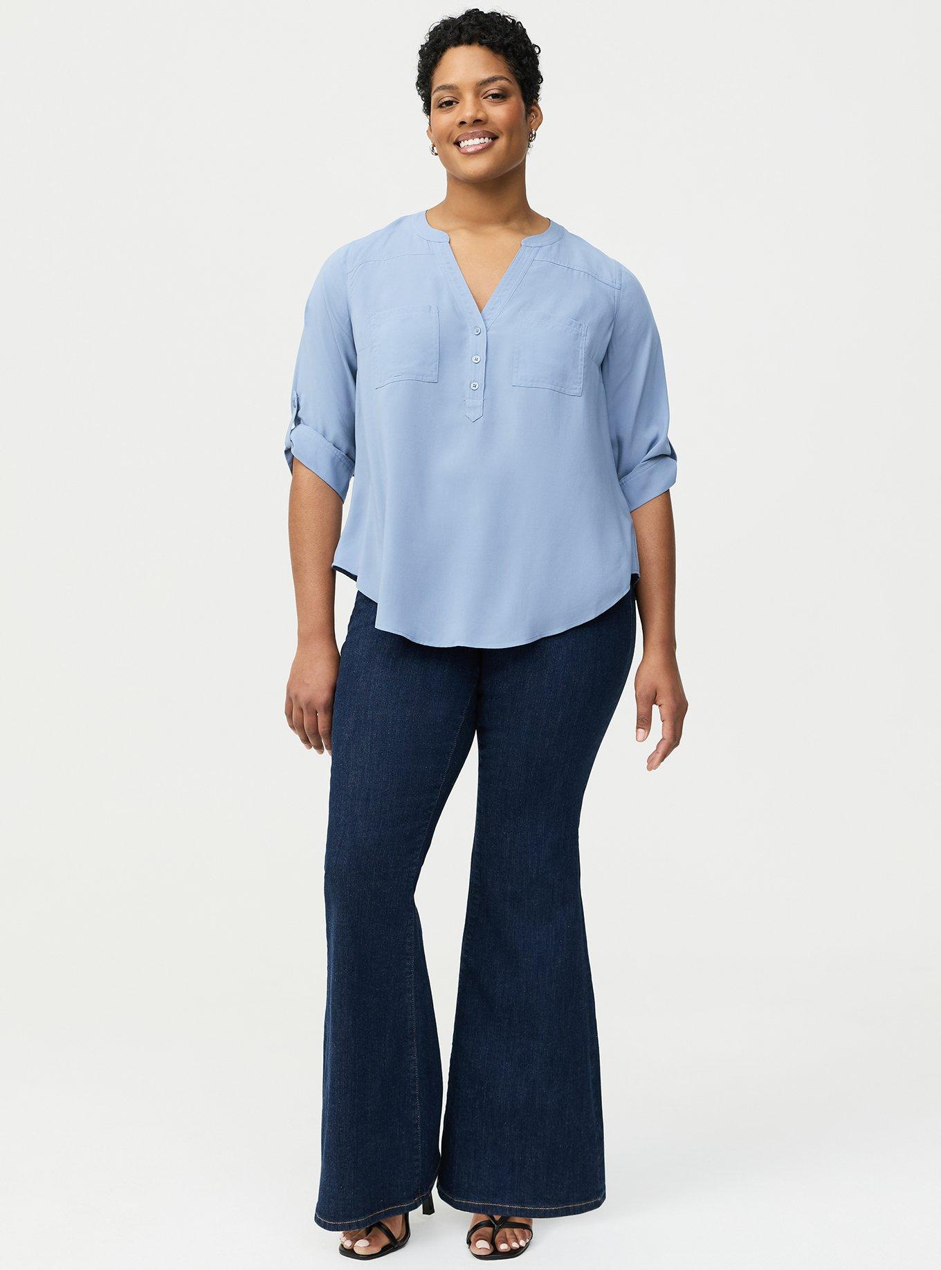Plus Size - Harper Challis 3/4 Sleeve Top - Torrid