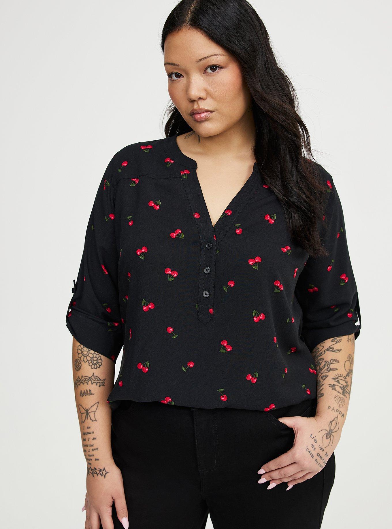 Plus Size - Harper Challis 3/4 Sleeve Top - Torrid