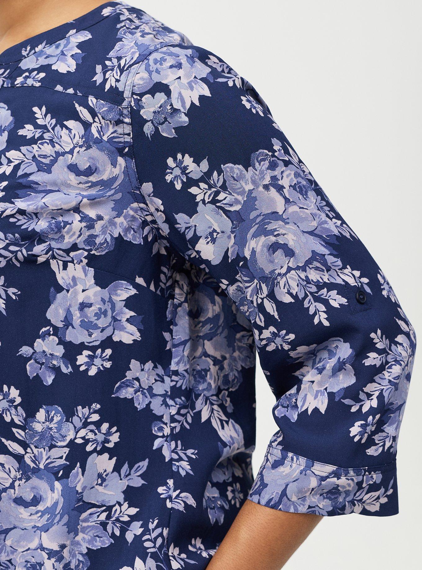 Harper Challis 3/4 Sleeve Top, IVY FLORAL BLUE, alternate