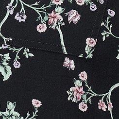 Harper Challis 3/4 Sleeve Top, CRAWLING FLORAL BLACK, swatch