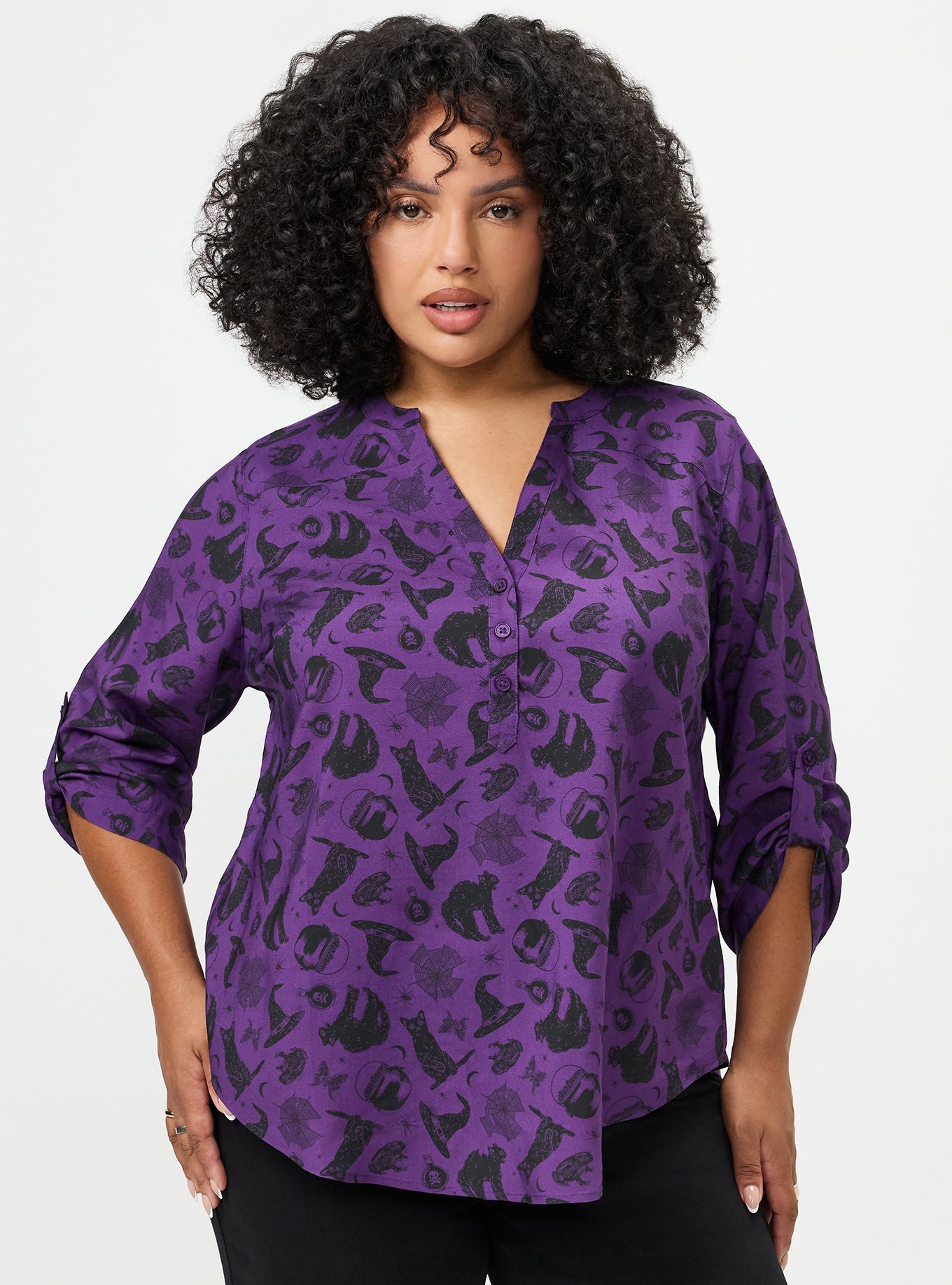 Plus Size - Harper Challis 3/4 Sleeve Top - Torrid
