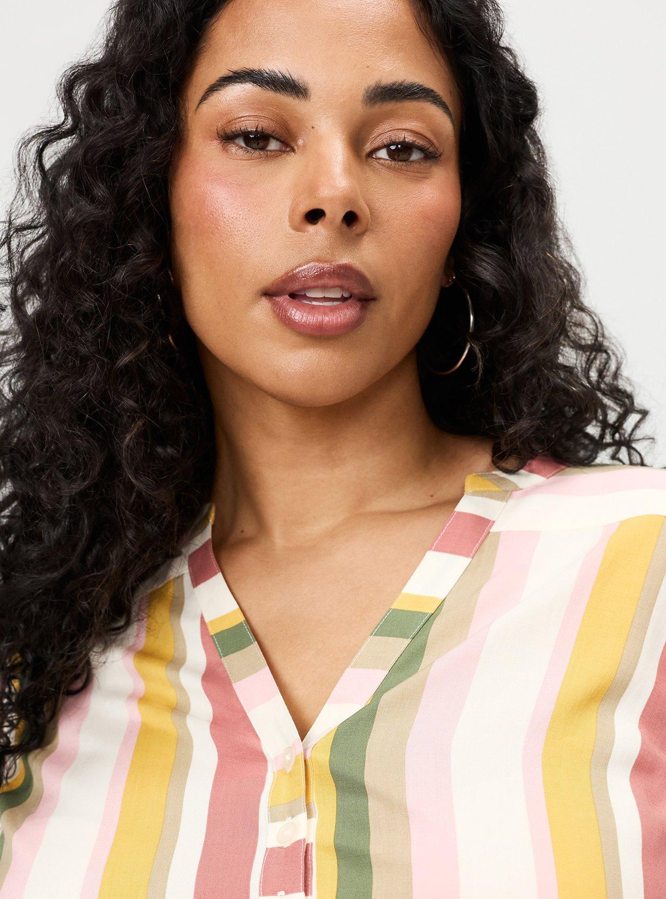 Harper Challis 3/4 Sleeve Top, SEASONS STRIPE MULTI, alternate