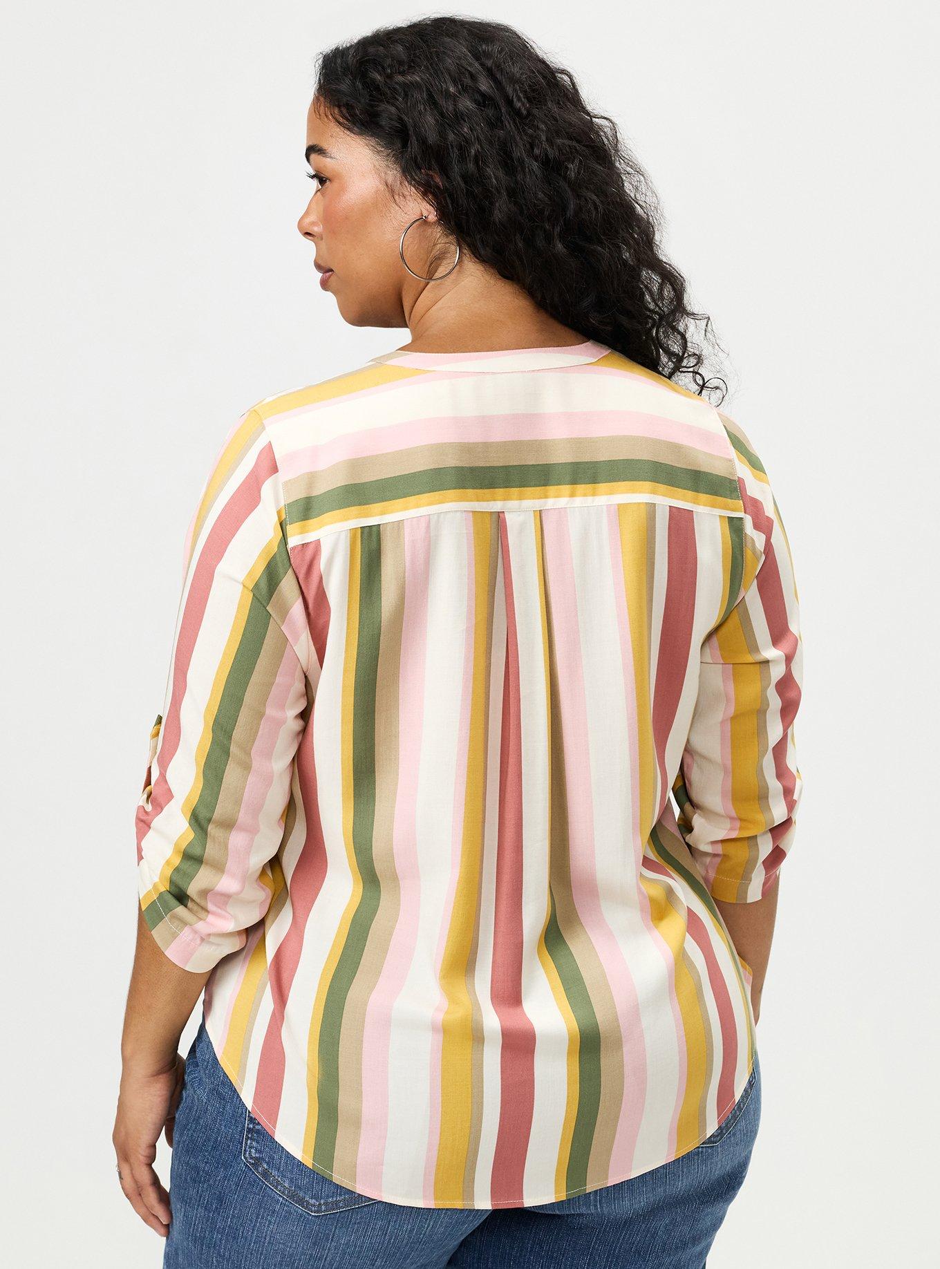 Harper Challis 3/4 Sleeve Top, SEASONS STRIPE MULTI, alternate