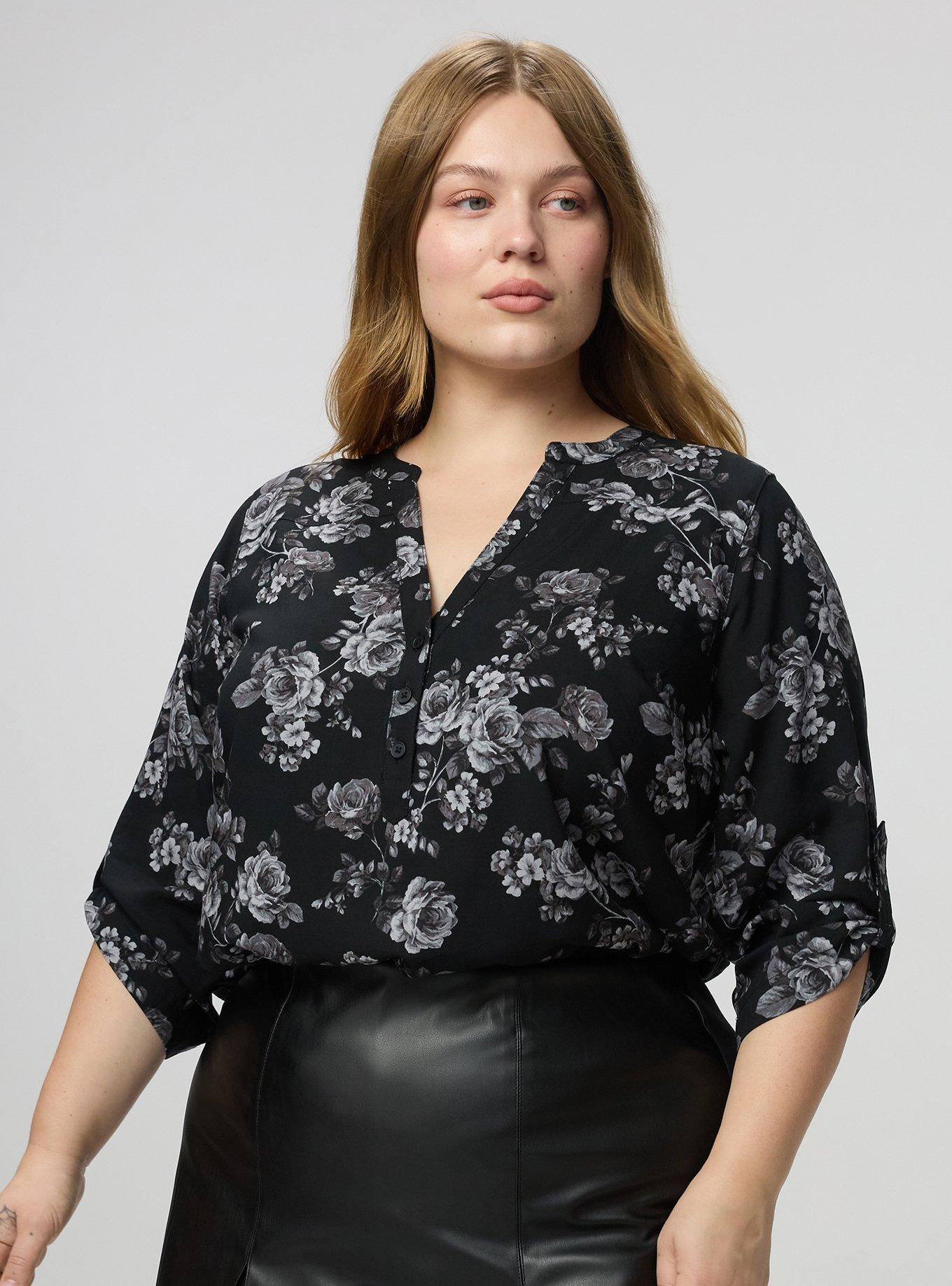 Harper Challis 3/4 Sleeve Top, ROSETTA FLORAL TONAL, alternate