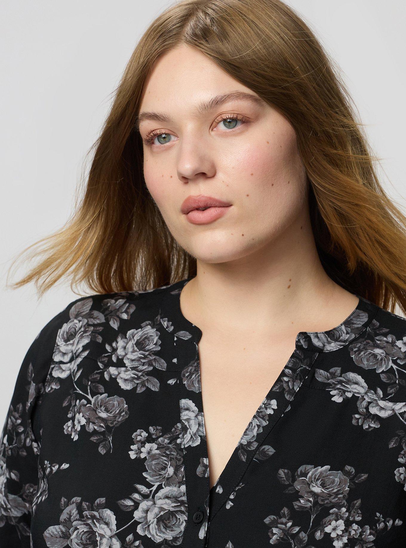 Harper Challis 3/4 Sleeve Top, ROSETTA FLORAL TONAL, alternate