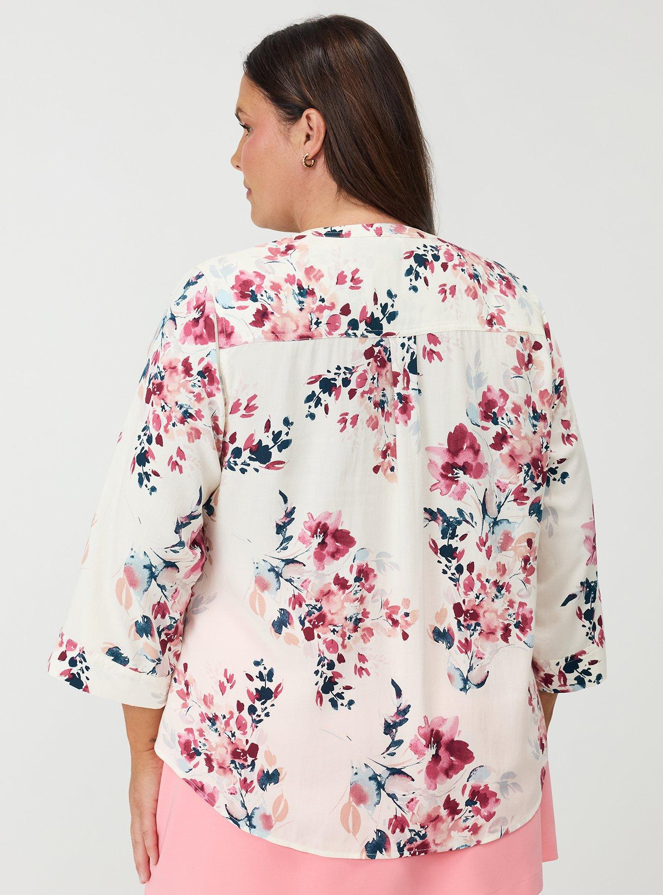 Harper Challis 3/4 Sleeve Top, PRETTY ARTSY FLORAL PRISTINE, alternate