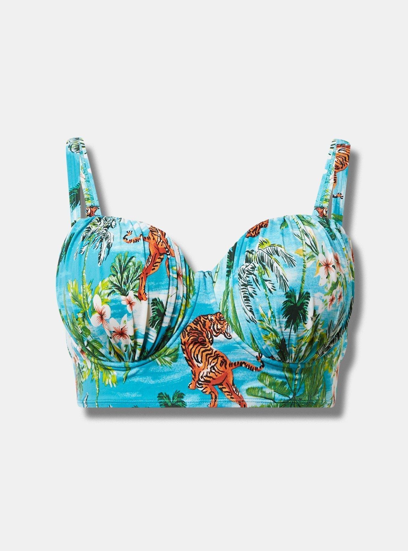 Retro Underwire Ruched Cup Bikini Top