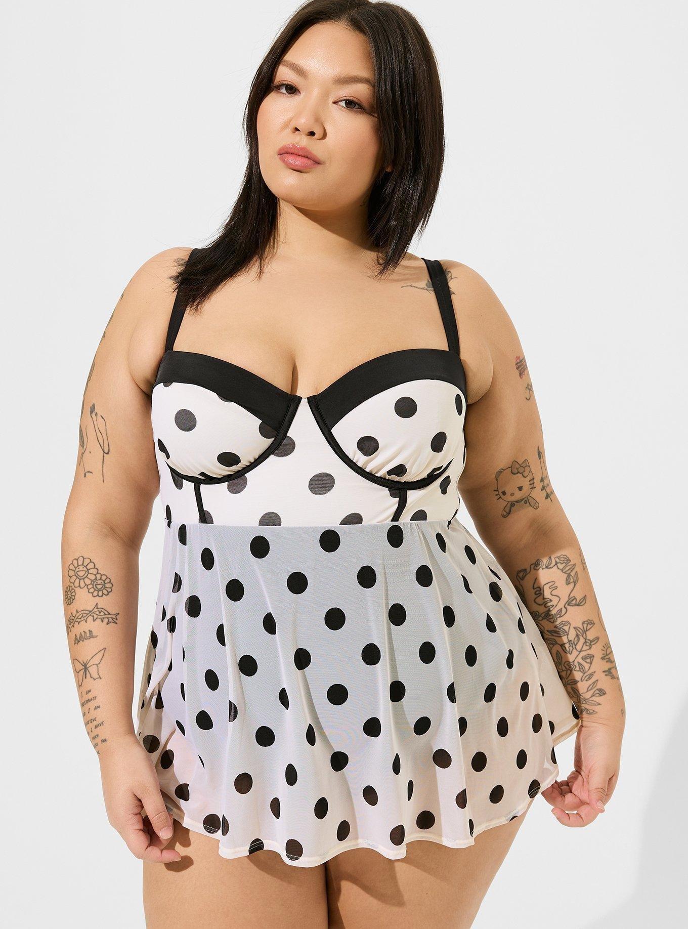 TORRID Full-Coverage Balconette Lightly Lined Retro Dot Mesh 360° Back  Smoothing® Bra