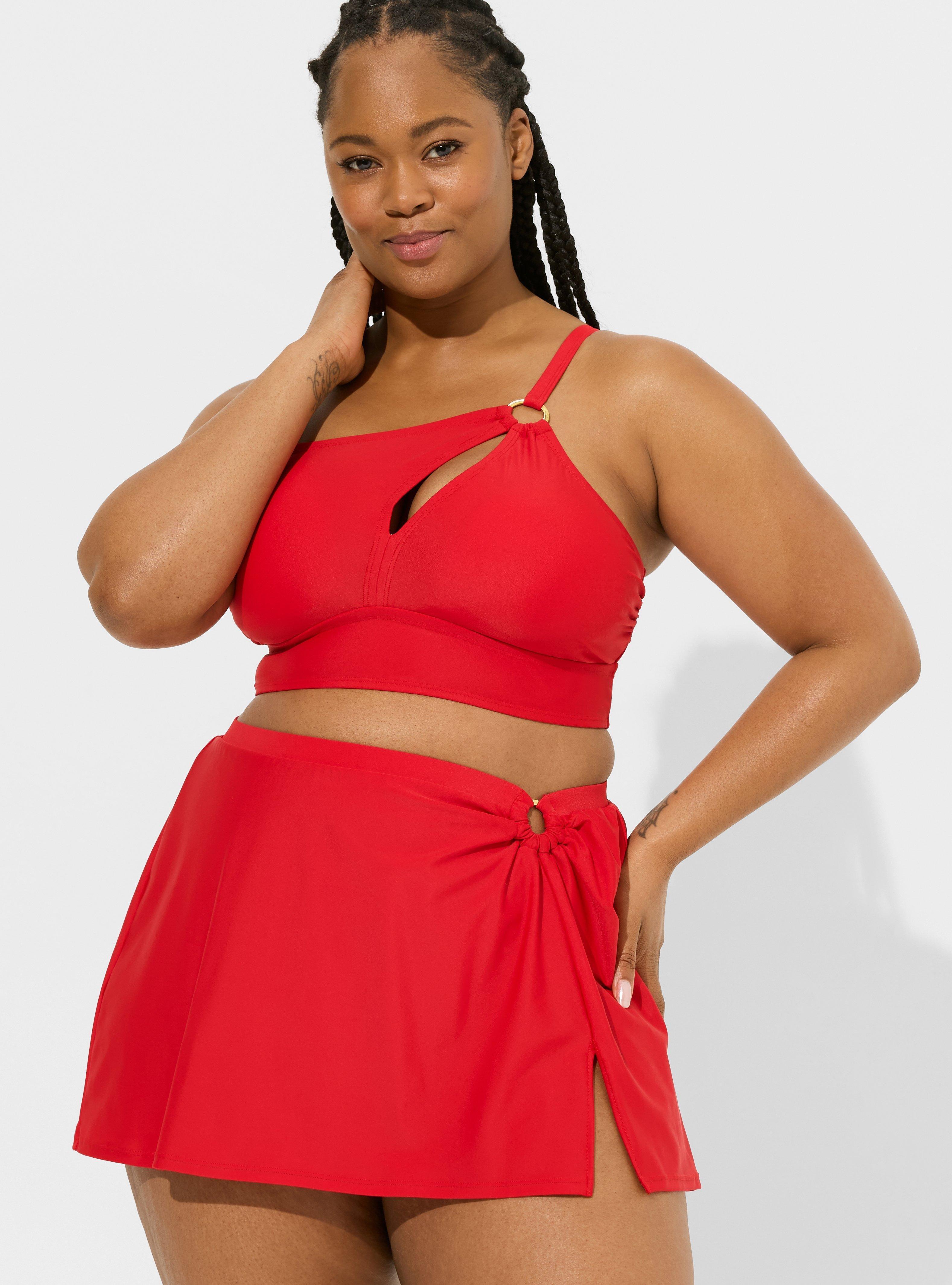 Plus Size - High Rise O Ring Swim Skirt With Brief - Torrid