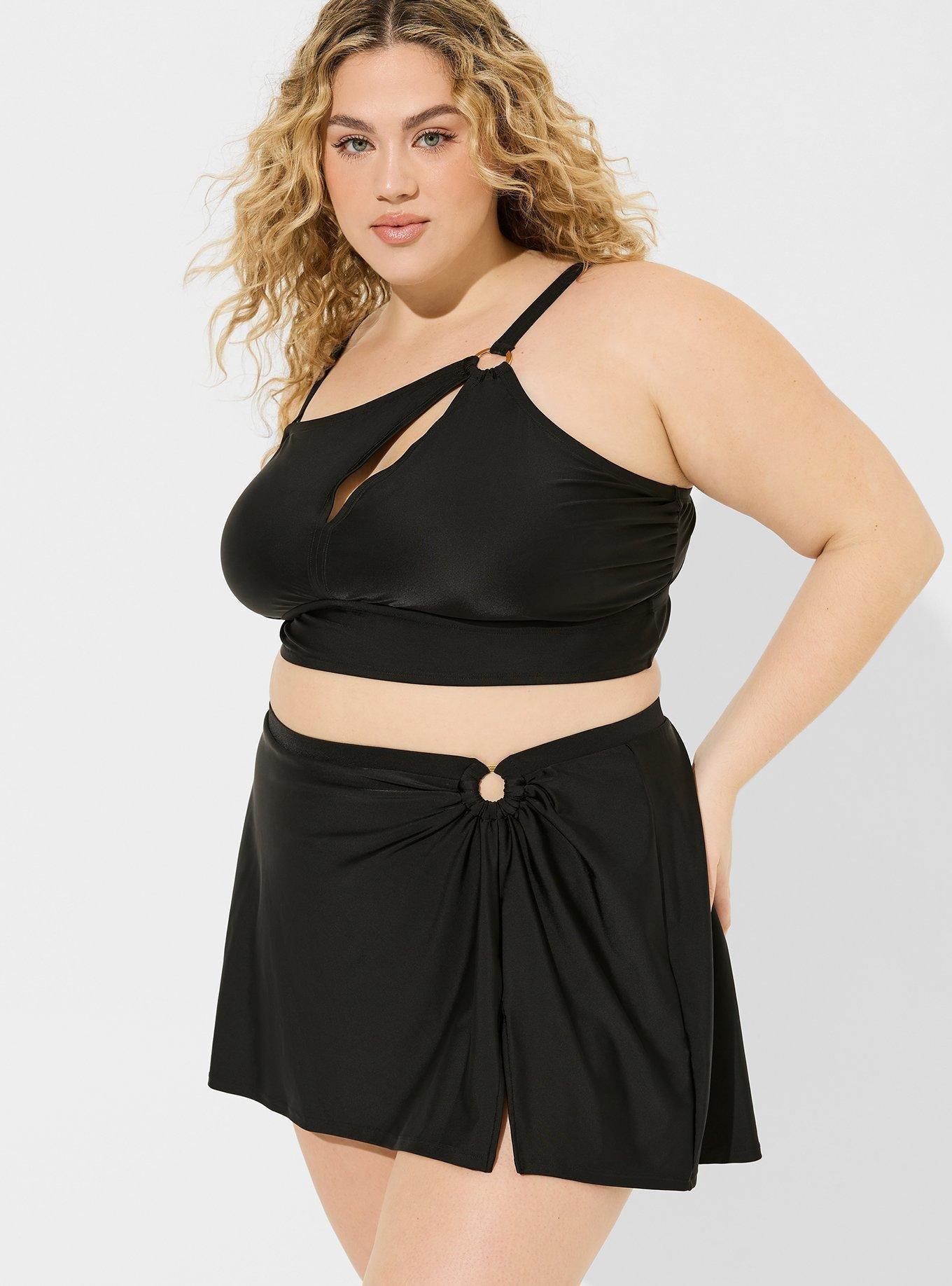 Plus Size - High Rise O Ring Swim Skirt With Brief - Torrid