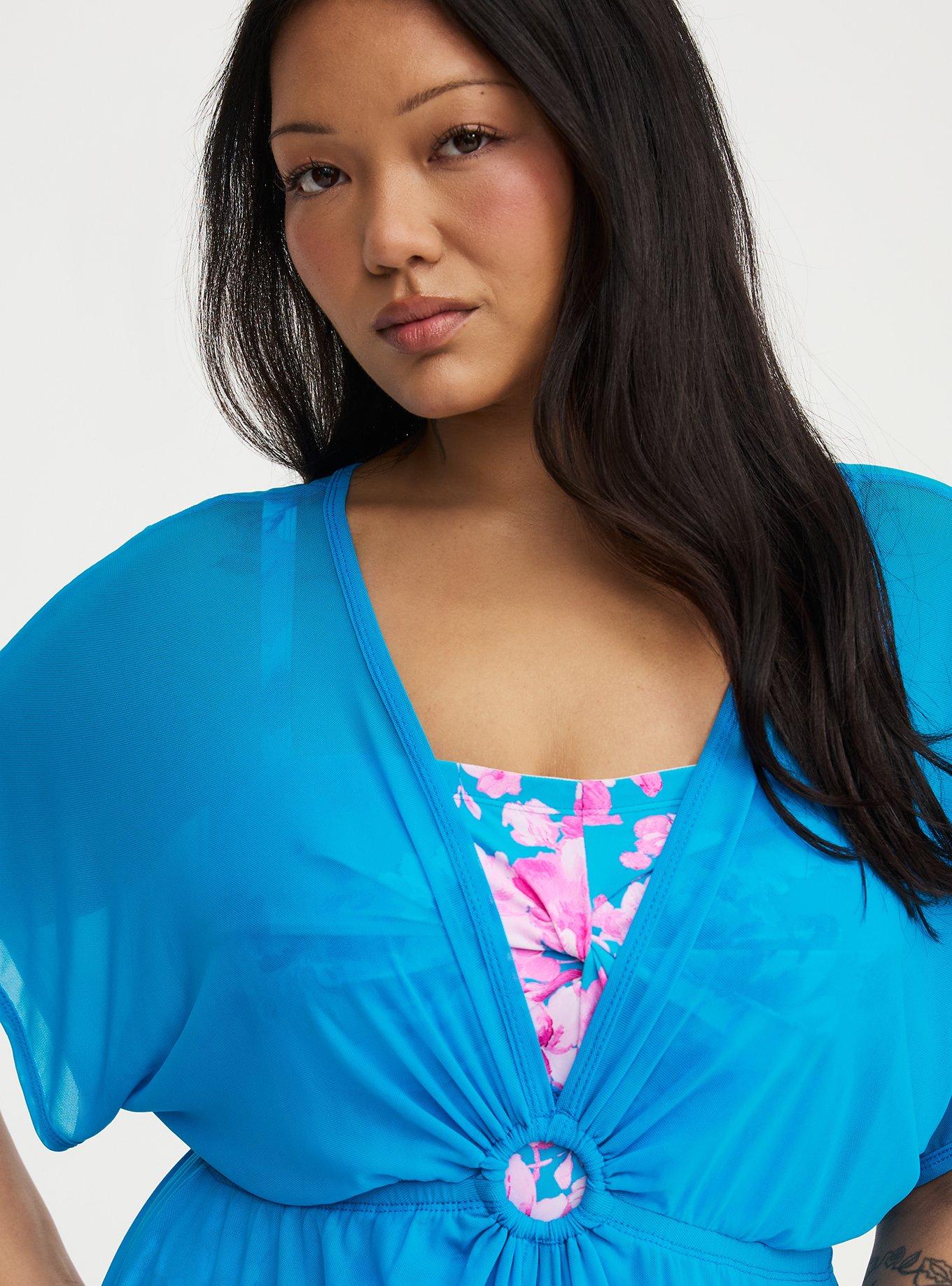 Mesh O-Ring Swim Cover-Up, BLUE SEA SWIM, alternate