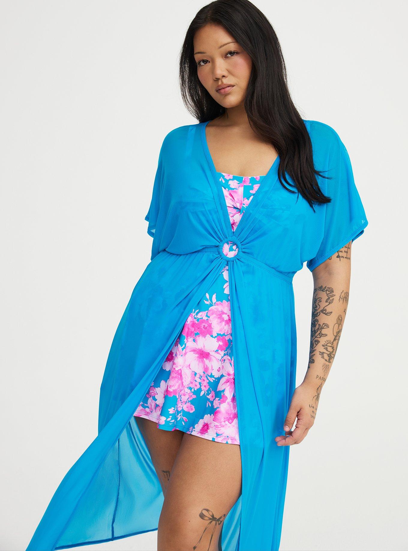 Mesh O-Ring Swim Cover-Up, BLUE SEA SWIM, alternate